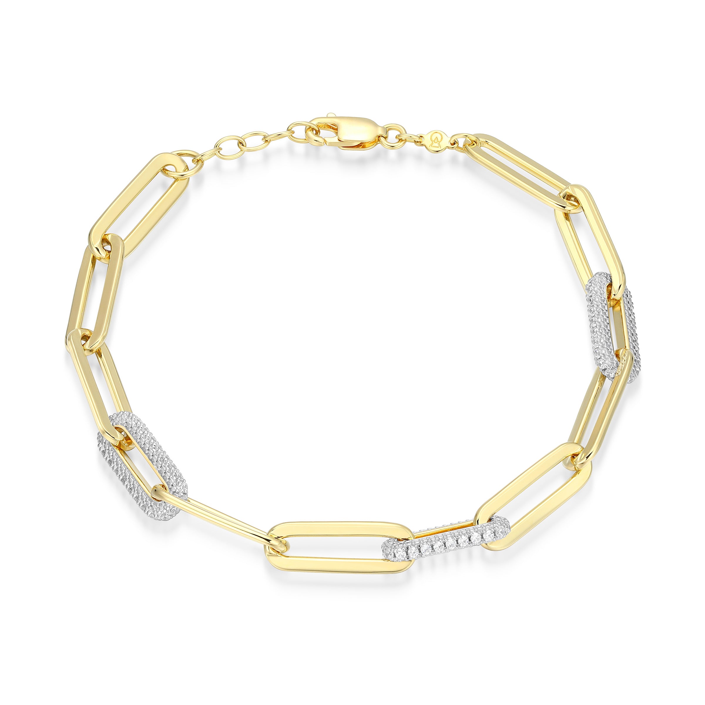 MB0119 - Paperclip Pave Chain Lab-Created Diamond Bracelet