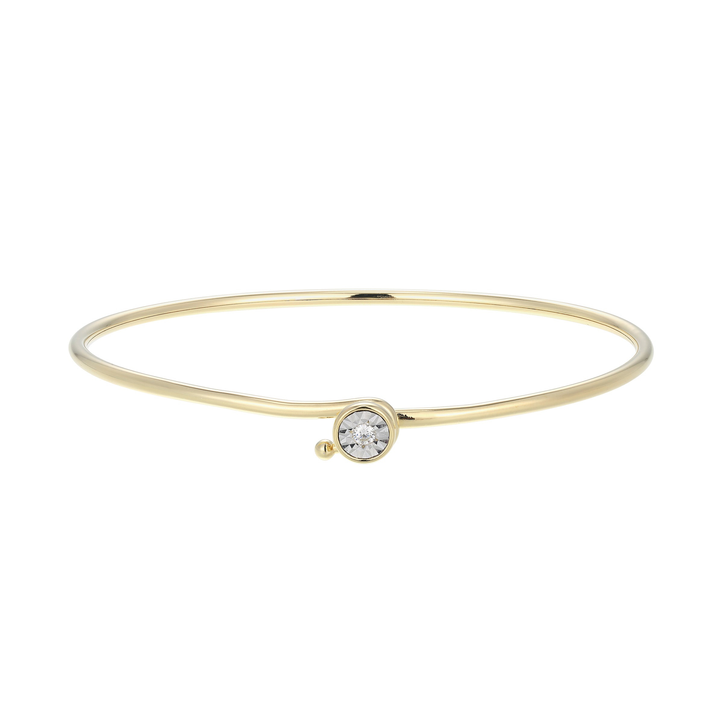 BB0258Y - Bezel-Set Lab-Created Diamond Flex Bangle