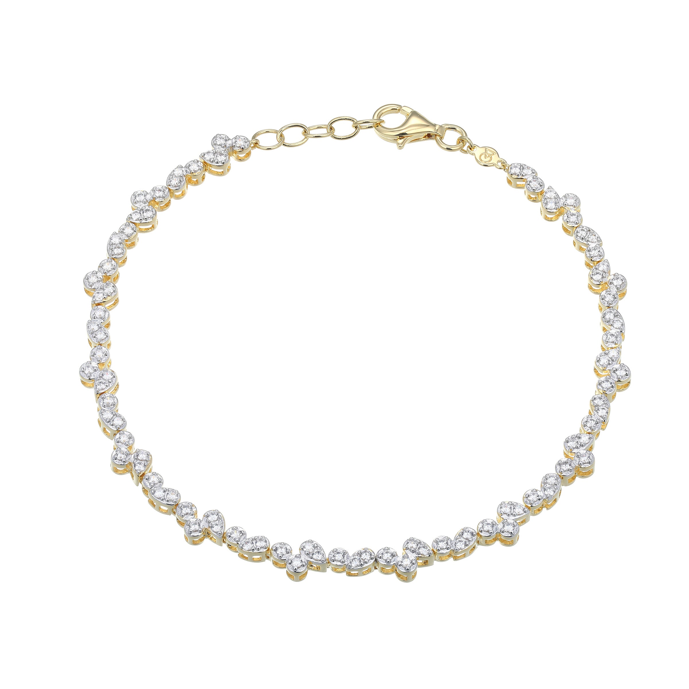MB0123 - Pear/Round Lab-Created Diamond Tennis Bracelet