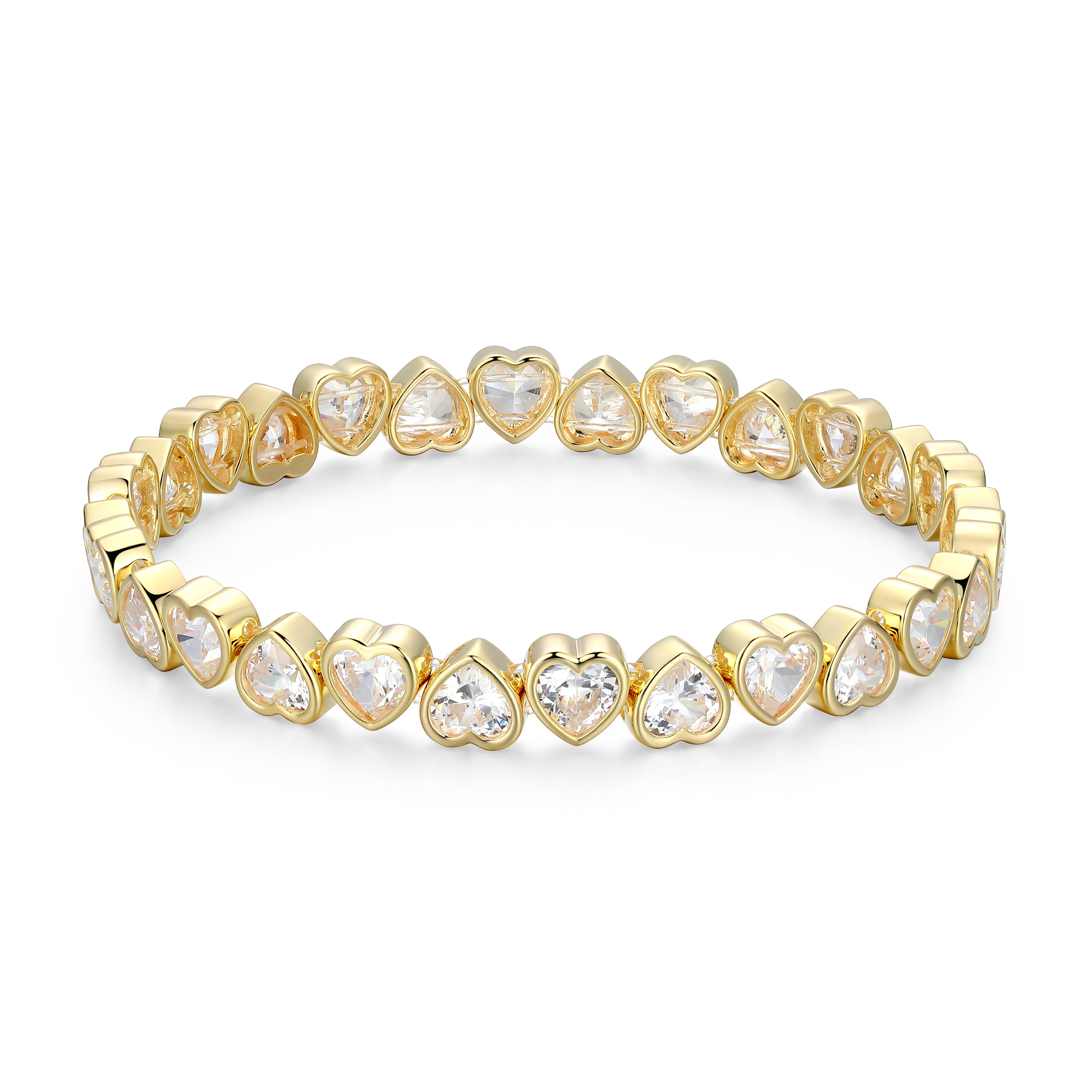 RB0200Y - Heart CZ Stretch Bracelet