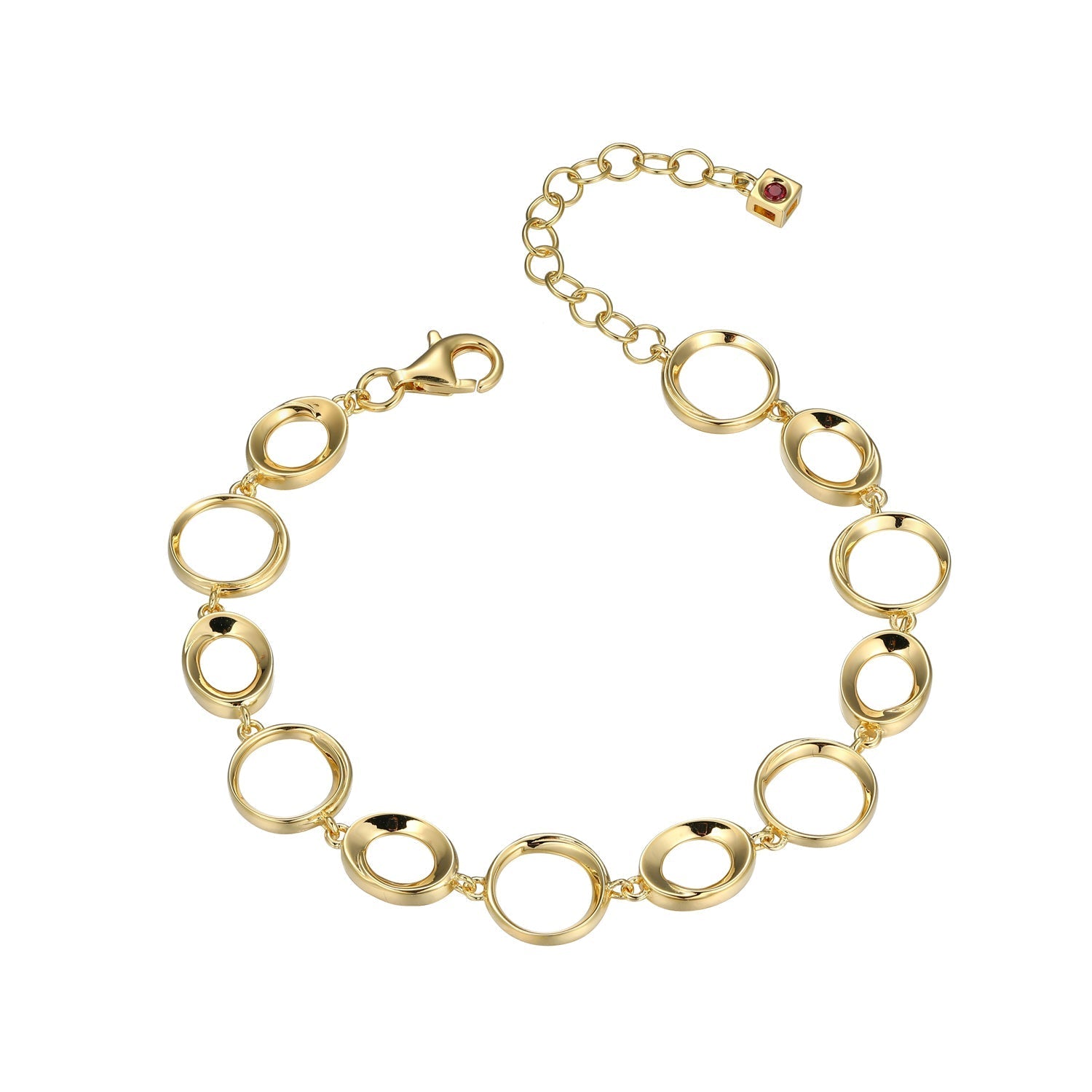 Part Of The Swirl Collection, This Bracelet Captivates With Its Sophisticated Interlocking Circles Design, Crafted From 18K Gold-Plated Sterling Silver. Measuring 6.5" With A 1.5" Extender, It Ensures A Comfortable Fit With A Secure Clasp.