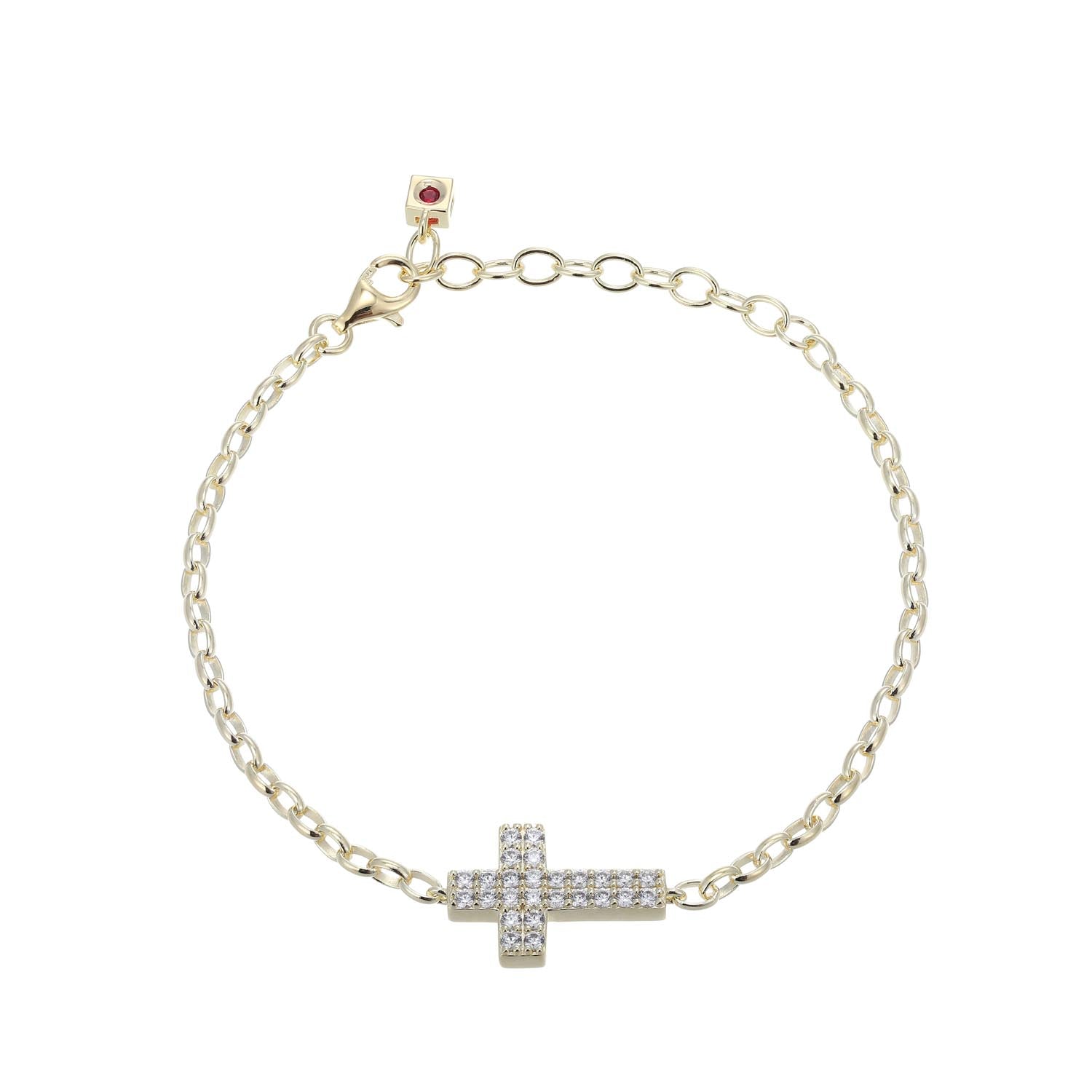 A Modern Take On Classic Symbolism, This Humanity Collection Bracelet Features A Cubic Zirconia Cross On A Gold-plated Sterling Silver Chain. Meaningful And Versatile, Itâ€™s Equally Stylish Worn Alone Or Layered.
