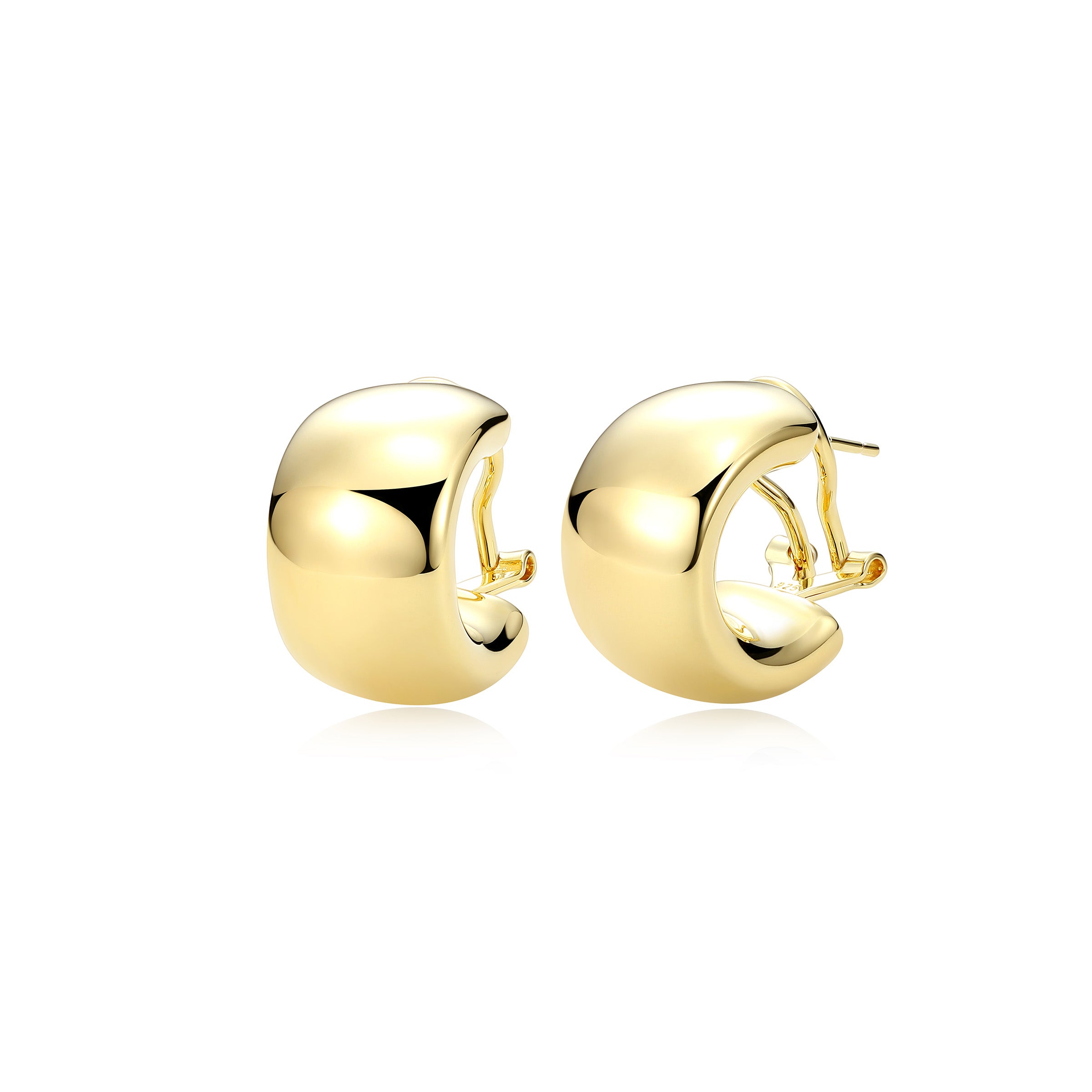 Ss Gp40(10K Color) Ear No Stone Omega Clip 15Mm+Post