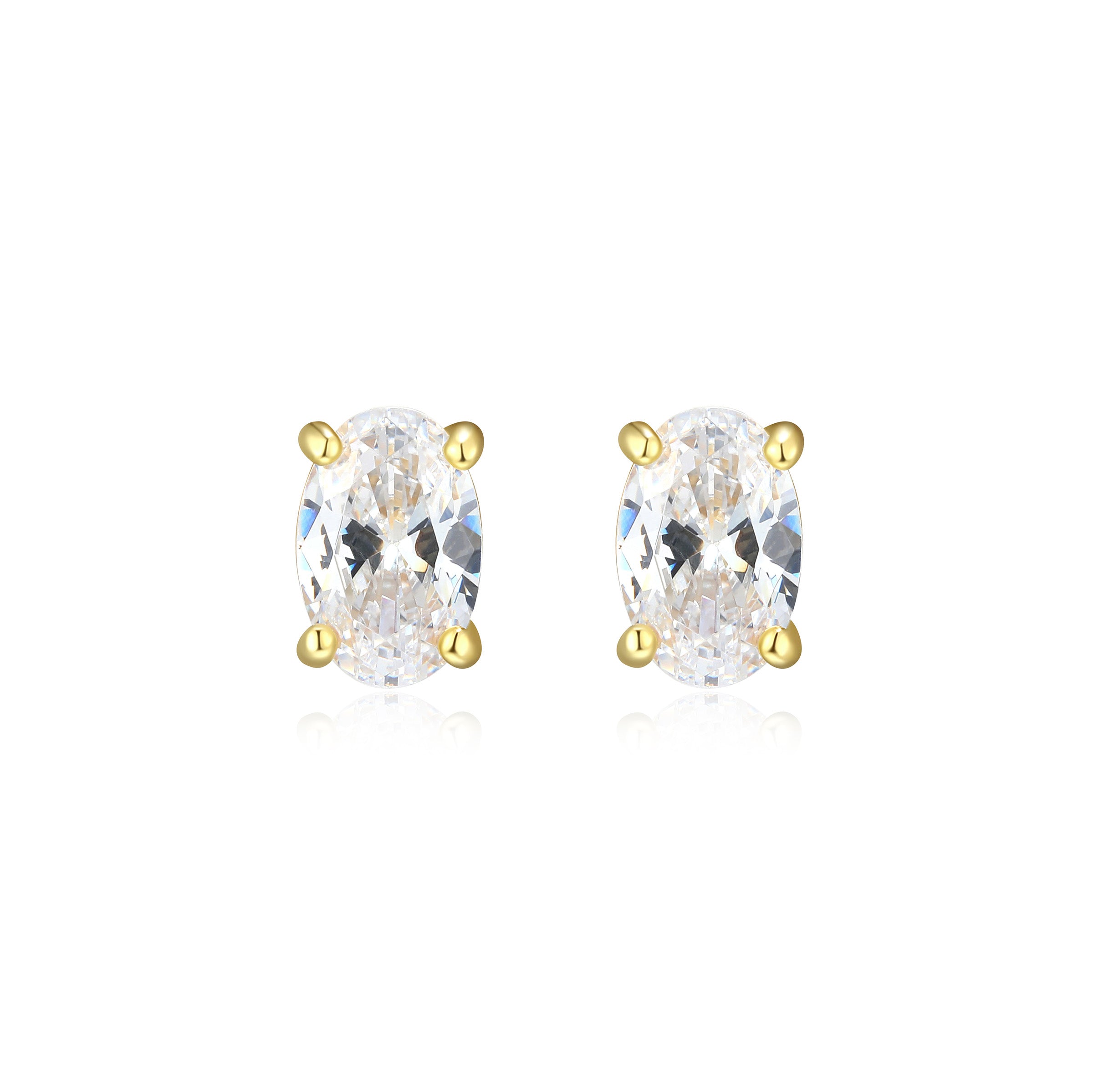 Ss Gp40(10K Color) Ear 3A Cz Ov 6X4Mm Post