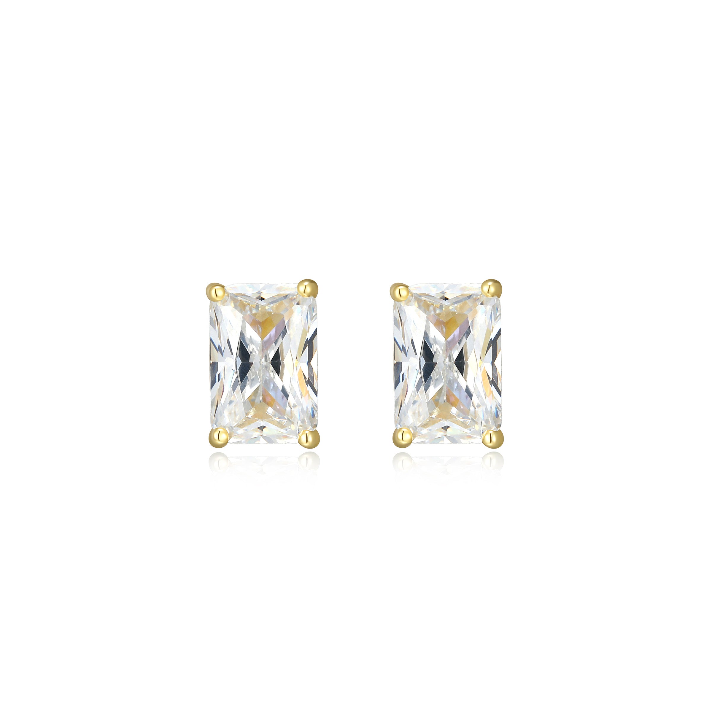 Ss Gp40(10K Color) Ear 3A Cz Em 6X4Mm Post