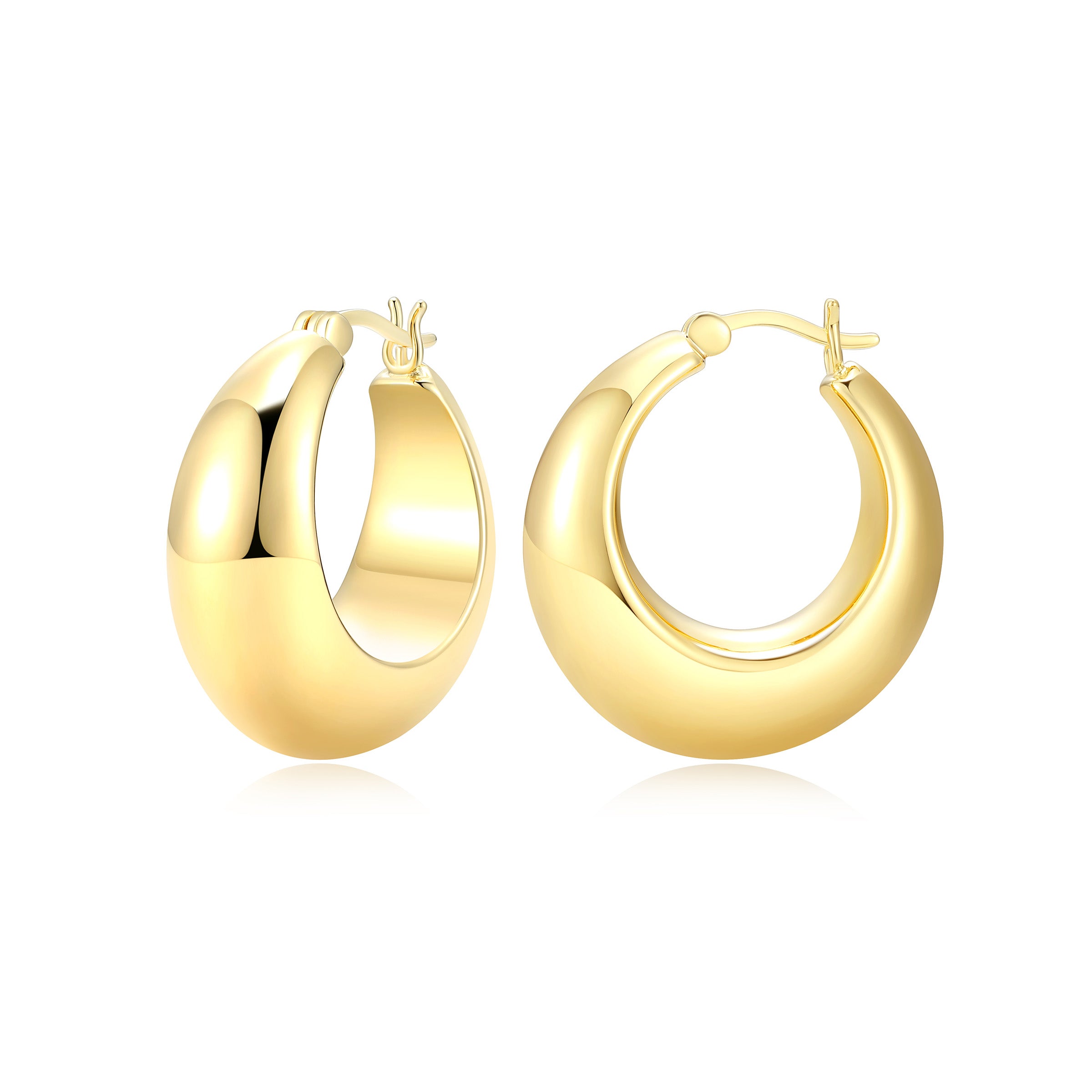 Ss+Ss Gp40(10K Color) 26Mm Hoop Earrings
