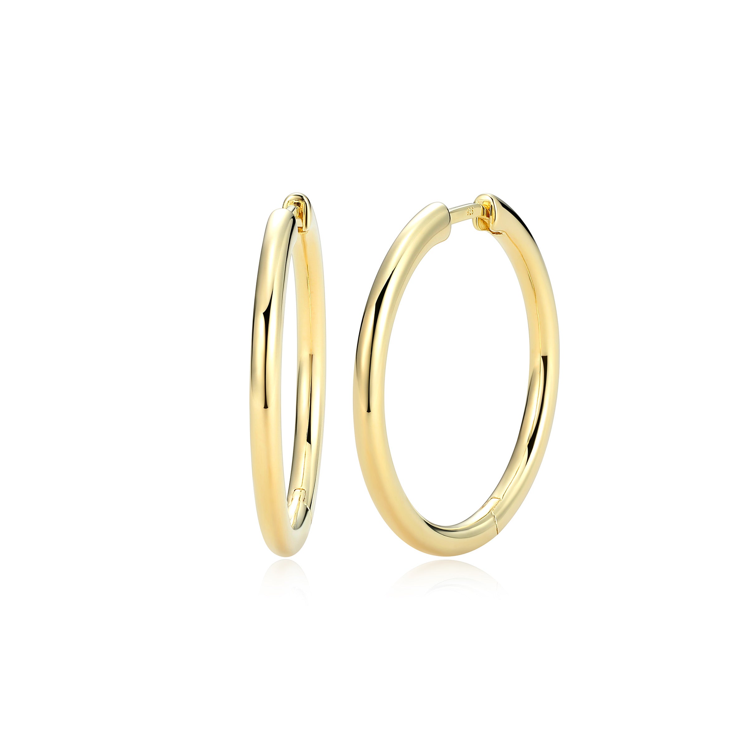 Ss Gp40(10K Color) 25Mm Hoop Earrings