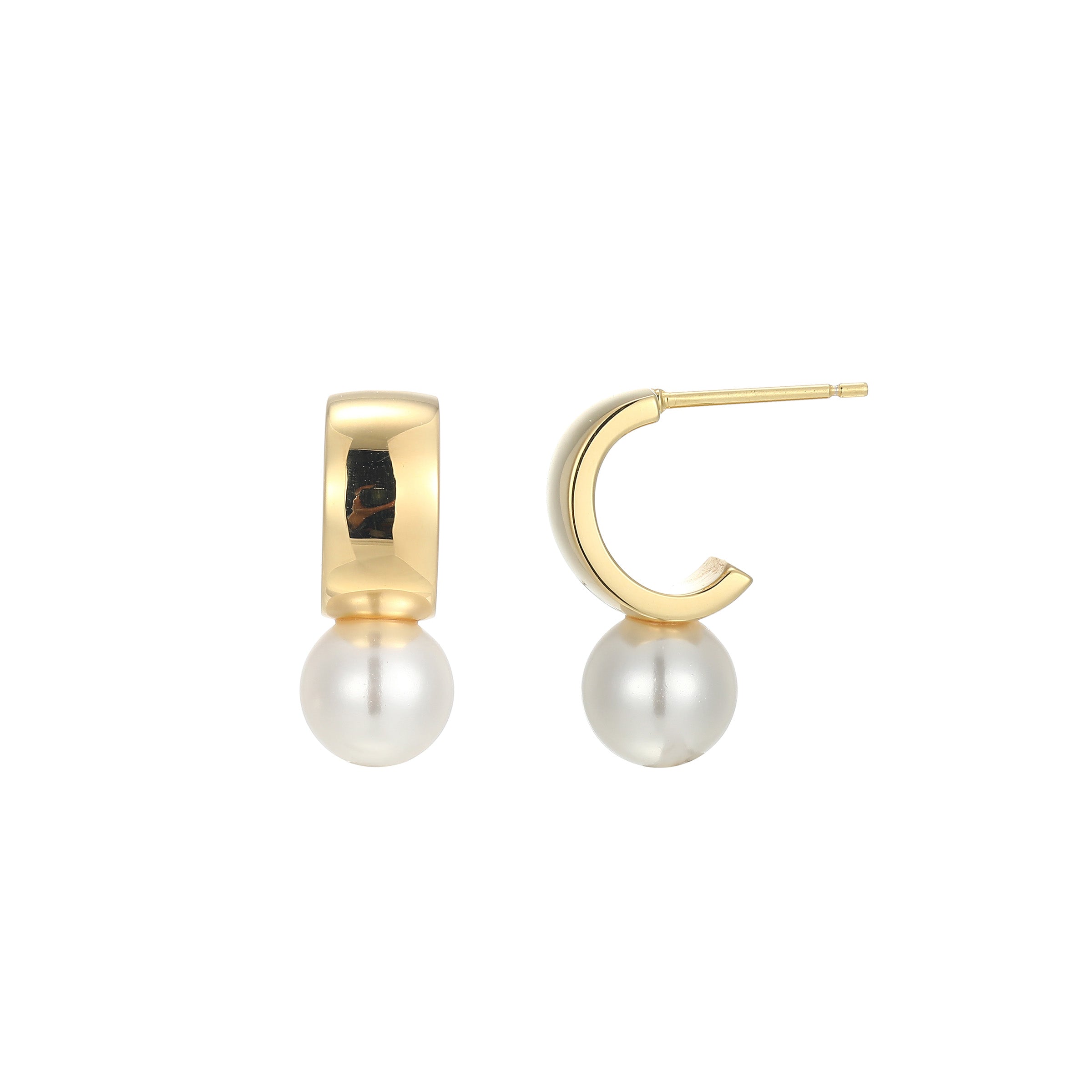 Ss Gp40 Ear Whtie Shell (Pl222) Rb 8Mm Post(0.8Mm)