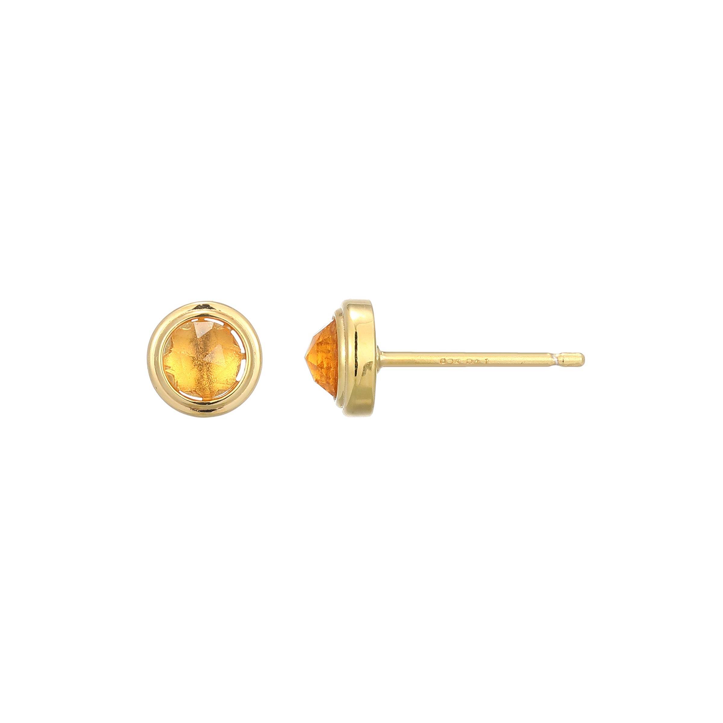 Ss Gp40 Ear G Citrine(#2-#4(B) (F-C)Rd 4Mm Post