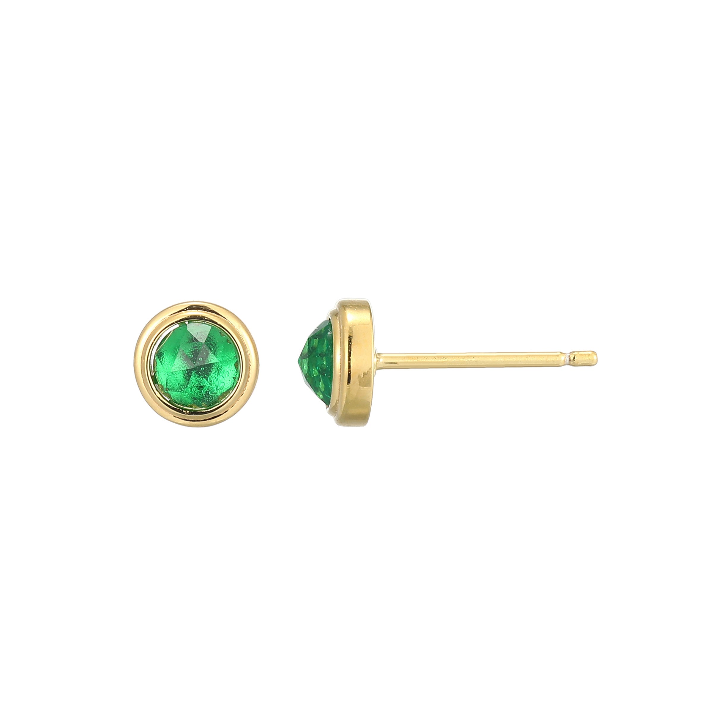 Ss Gp40 Ear Lab Grown Garnet(Light Green)A (F-C)Rd 4Mm Post