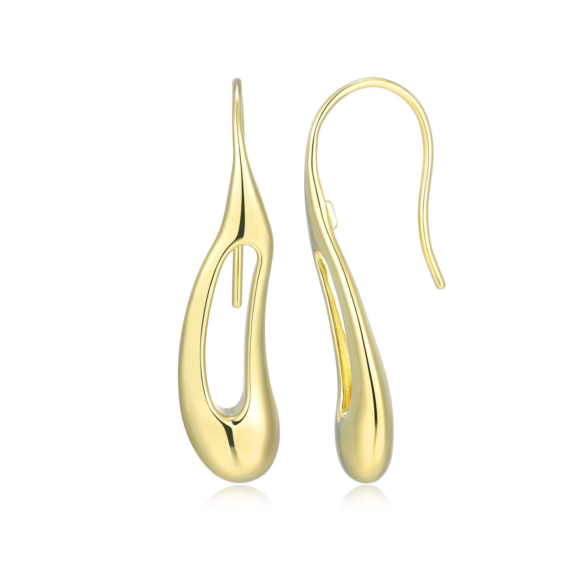 Sterling Silver Elle "Oasis" Yellow Gold Plated Wire Earrings