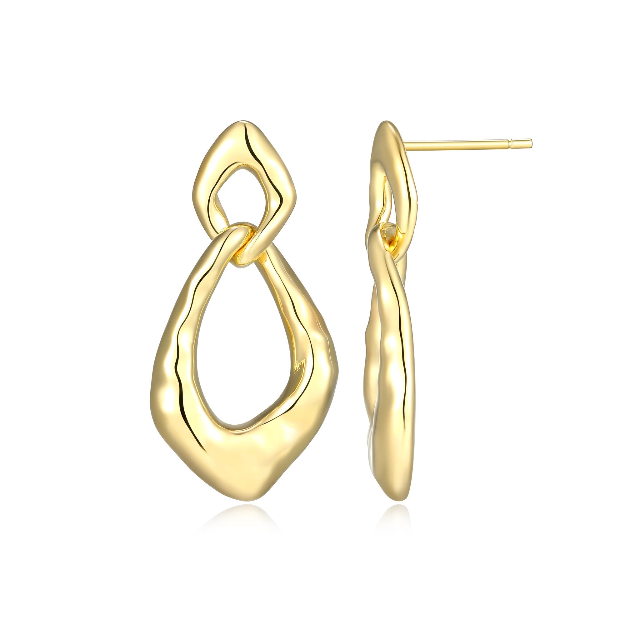 Sterling Silver Elle "Celeste" Yellow Gold Plated Post Earrings