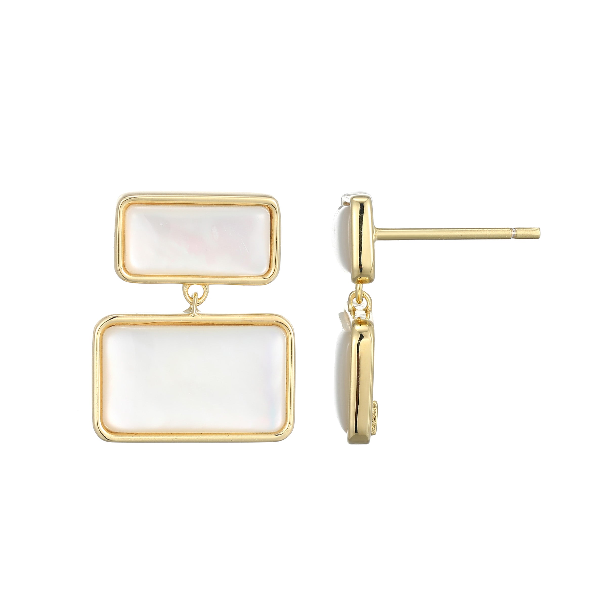 LE0238 - Vera Tiered Mother-of-Pearl Earrings