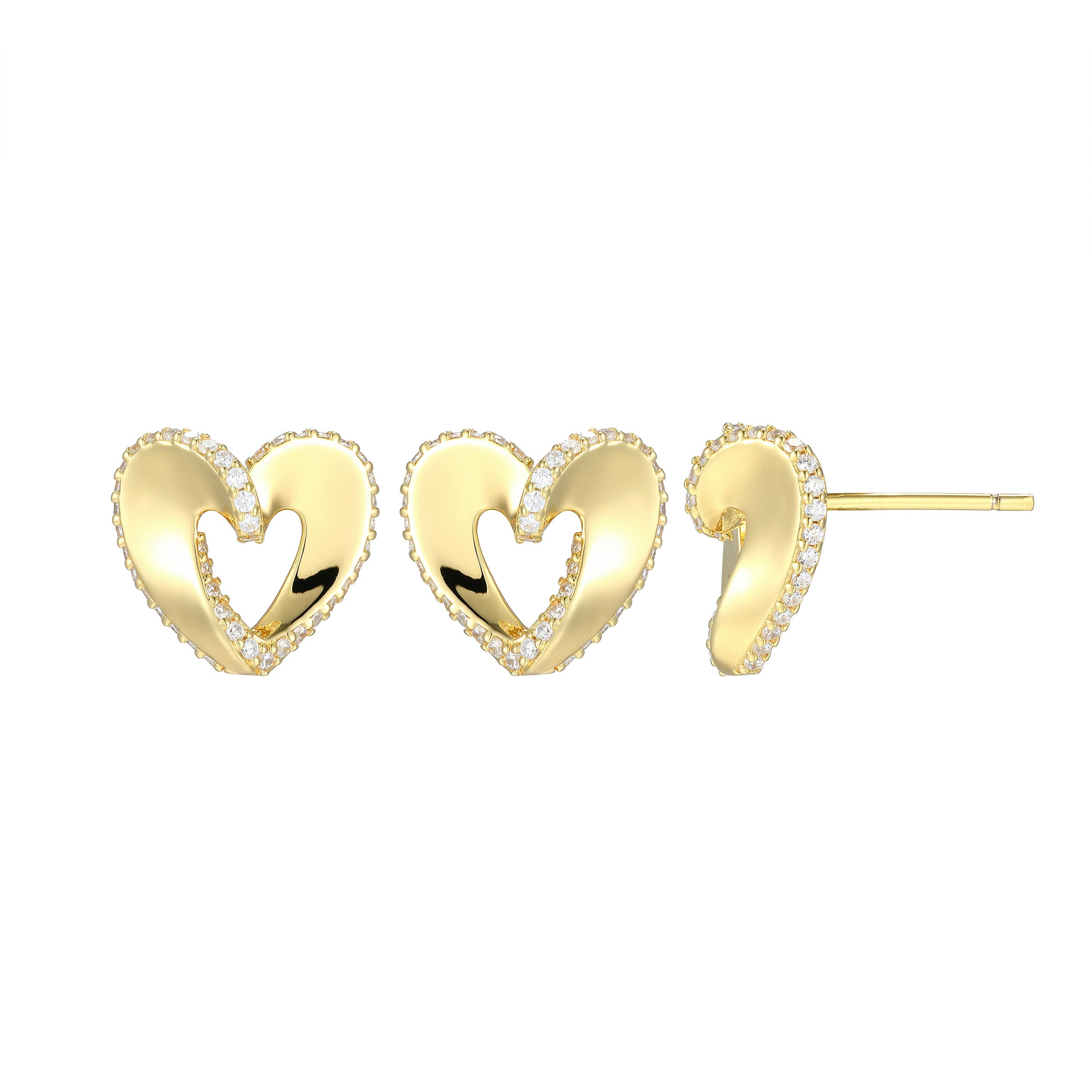 LE0251 - Ribbon Heart Stud Earrings