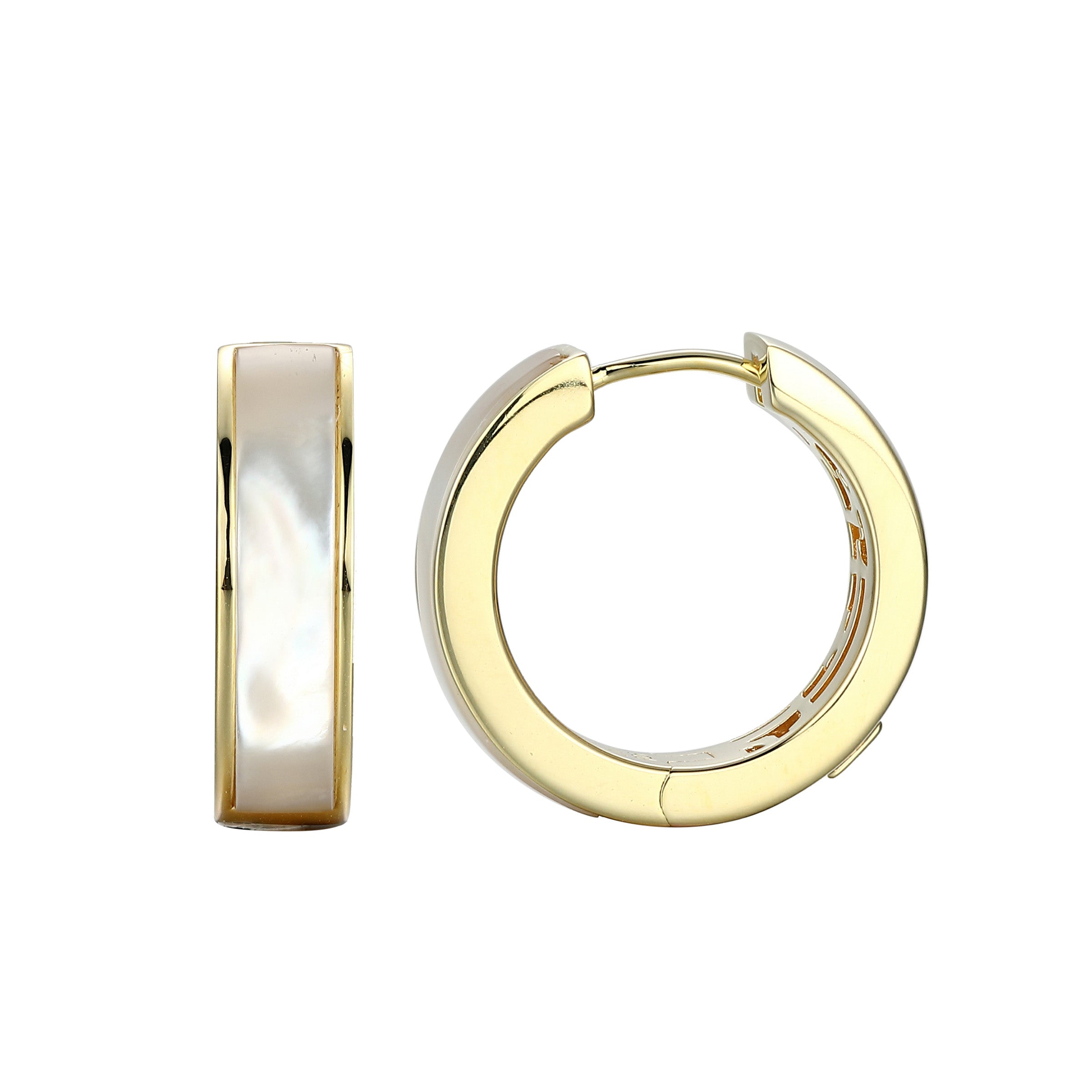 LE0236 - Vera Mother-of-Pearl Inlay Hoop Earrings
