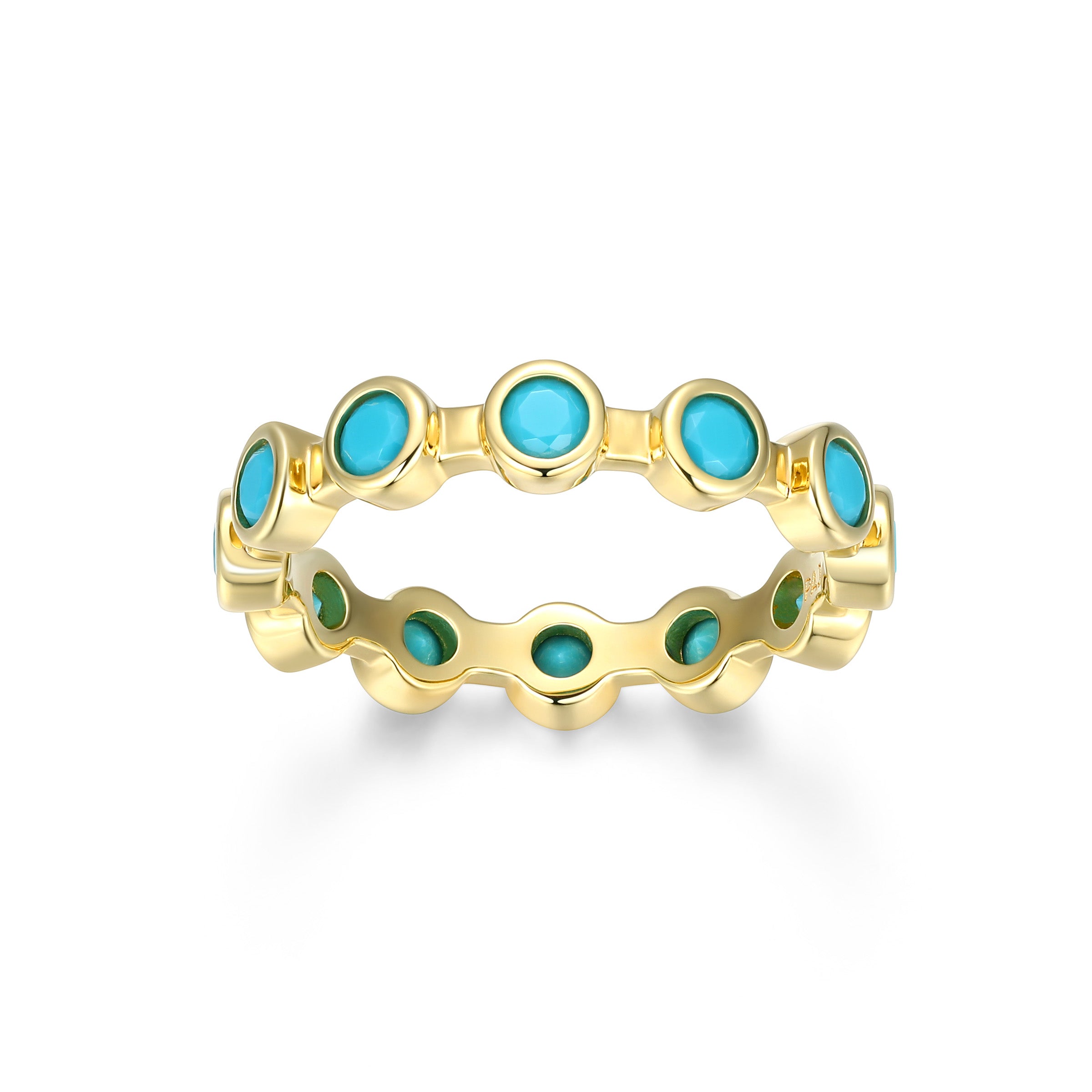 Ss Gp40 Ring #311 Formica Nano Turquoise Green Vd Rd 3Mm - Size 6