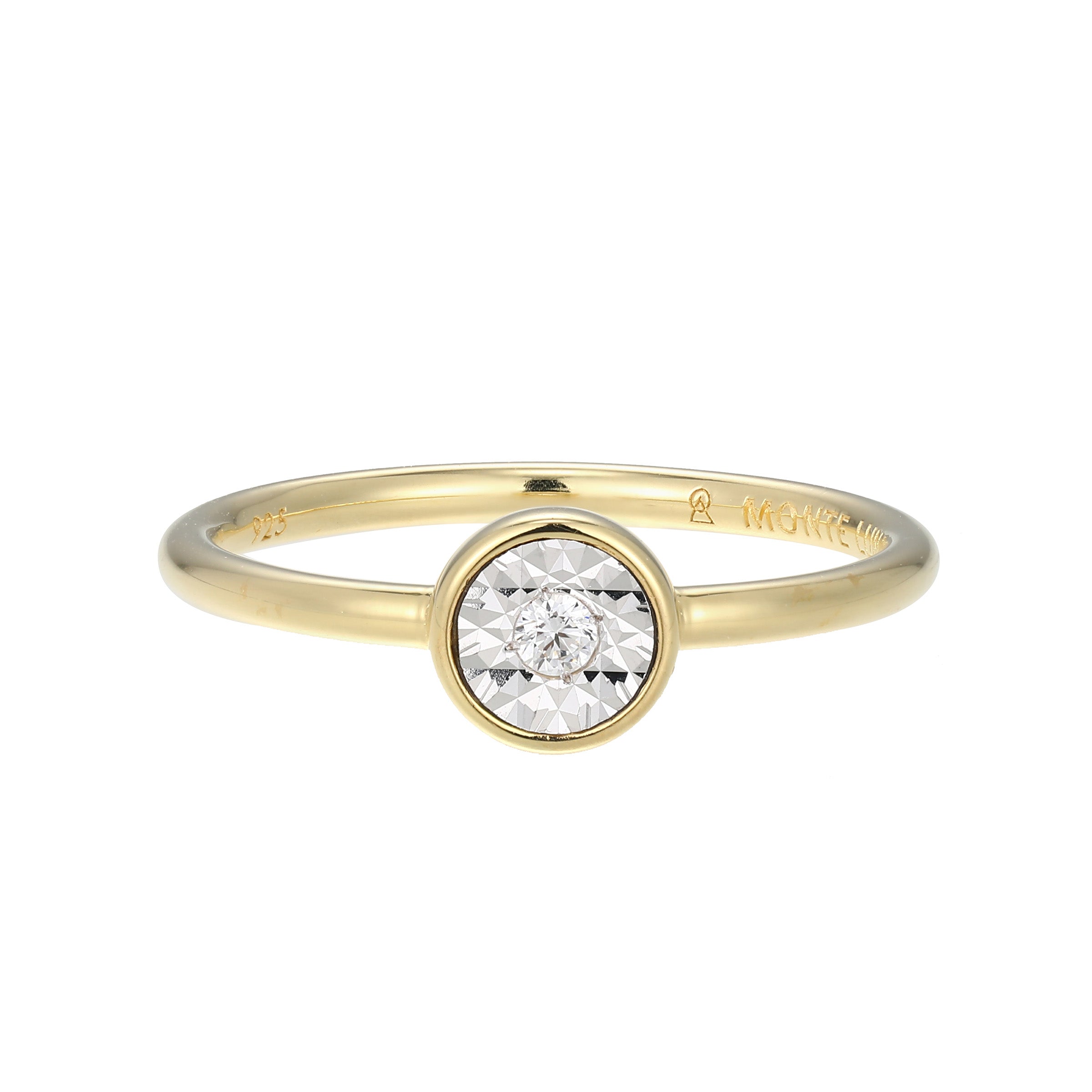 BR0258Y - Bezel-Set Lab-Created Diamond Ring - Size 8
