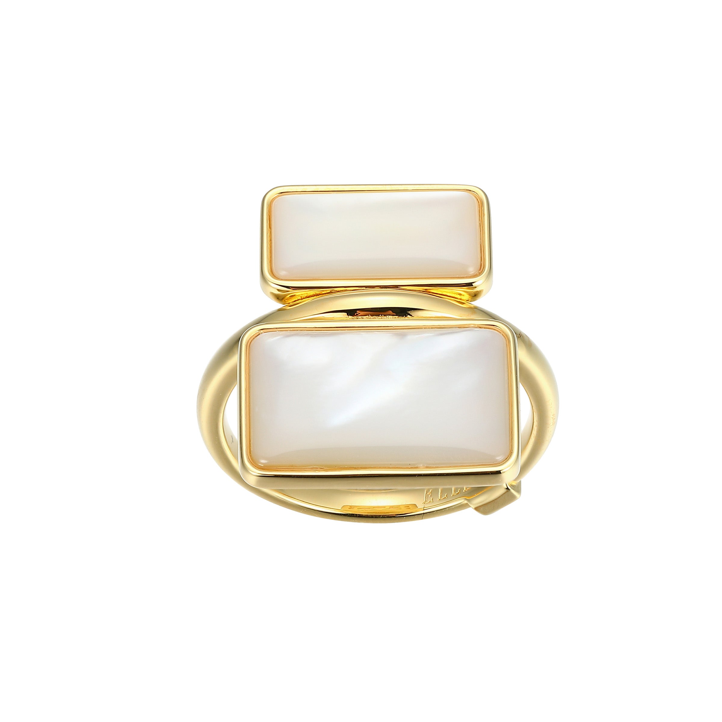 LR0238 - Vera Tiered Mother-of-Pearl Ring - Size 8
