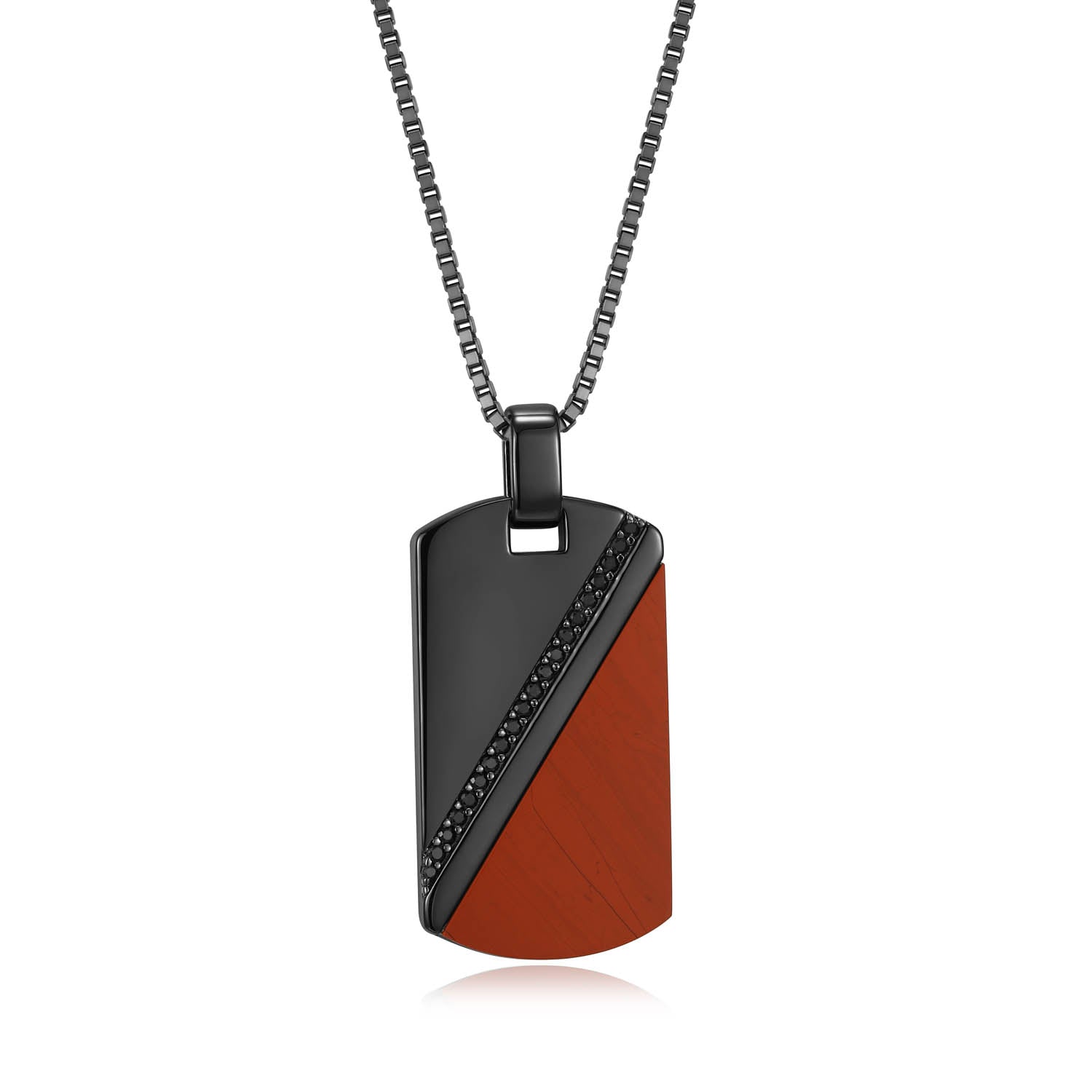 UN0073 - Crimson Gunmetal Finish Sterling Silver Necklace