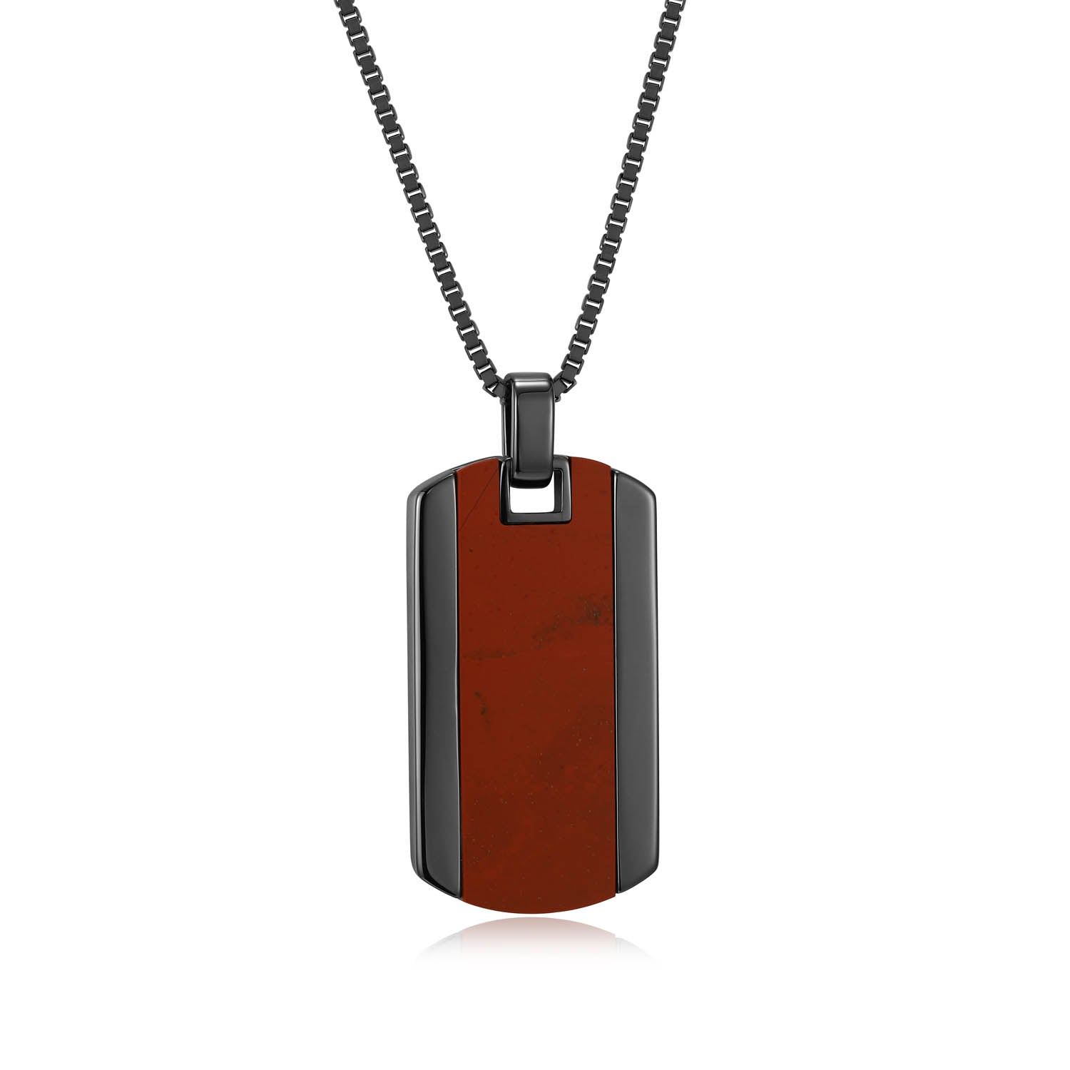 UN0074 - Crimson Gunmetal Finish Sterling Silver Necklace