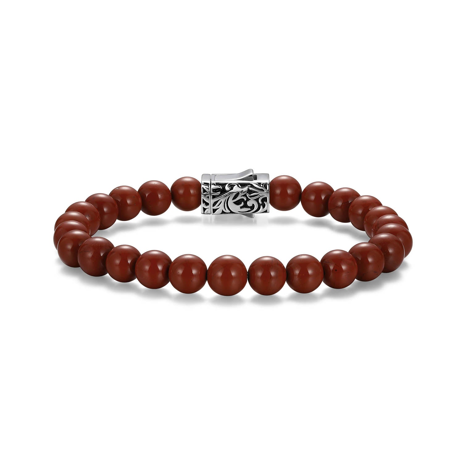 UB0070 - Crimson Rhodium Finish Steel & Sterling Silver Bracelet