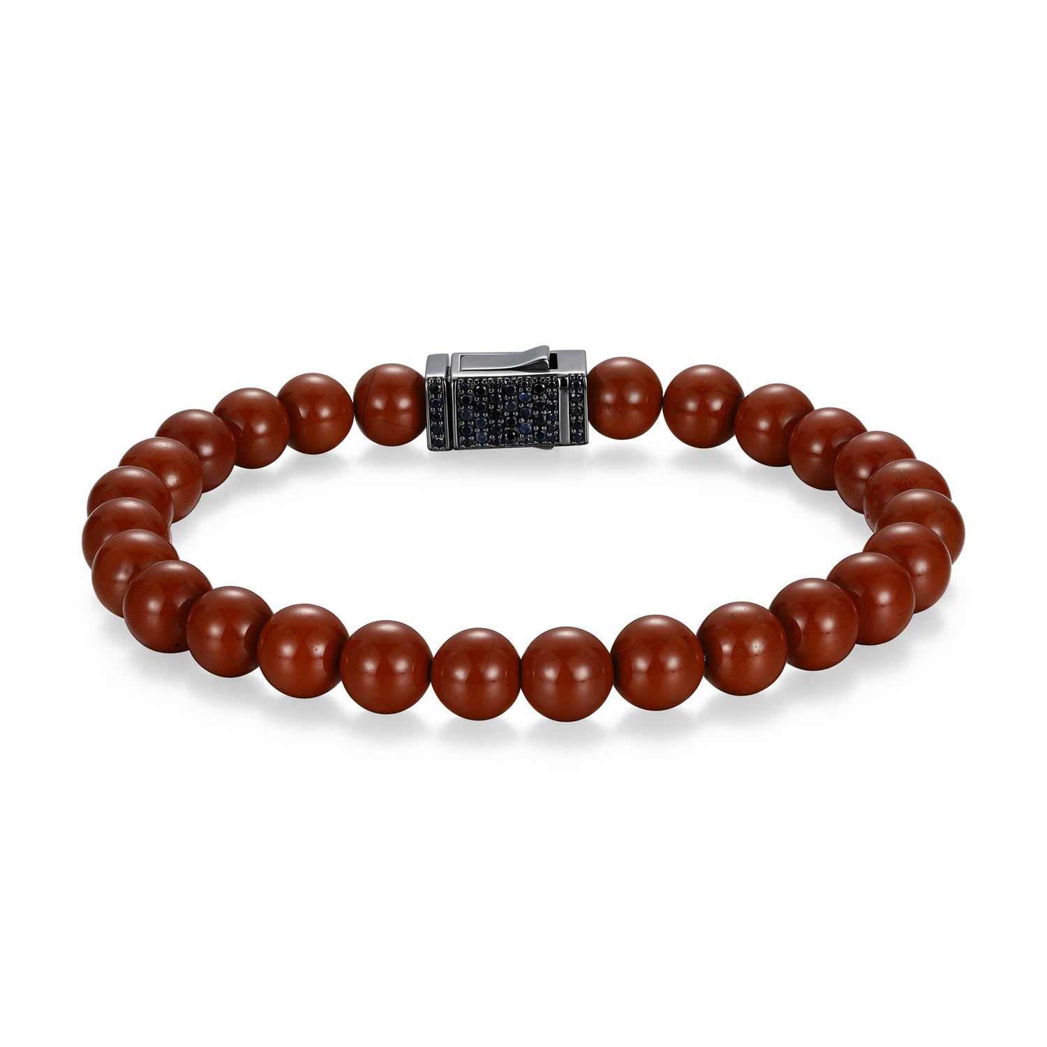 UB0071 - Crimson Gunmetal Finish Steel & Sterling Silver Bracelet