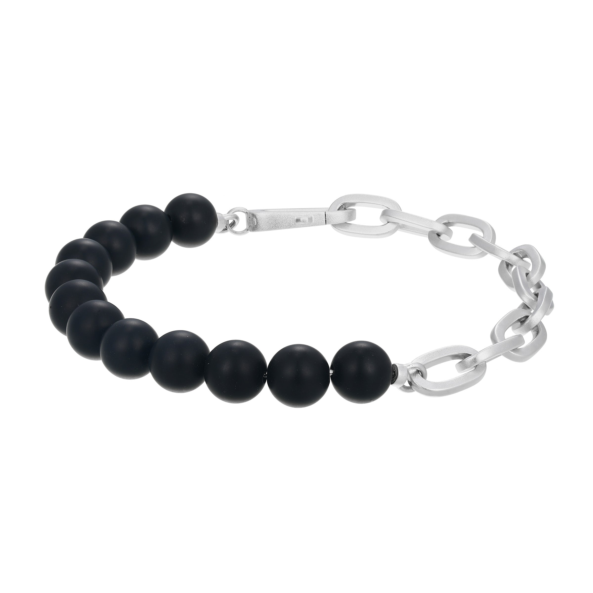 UB0112 - Eclipse Black Onyx & Paperclip Chain Bracelet