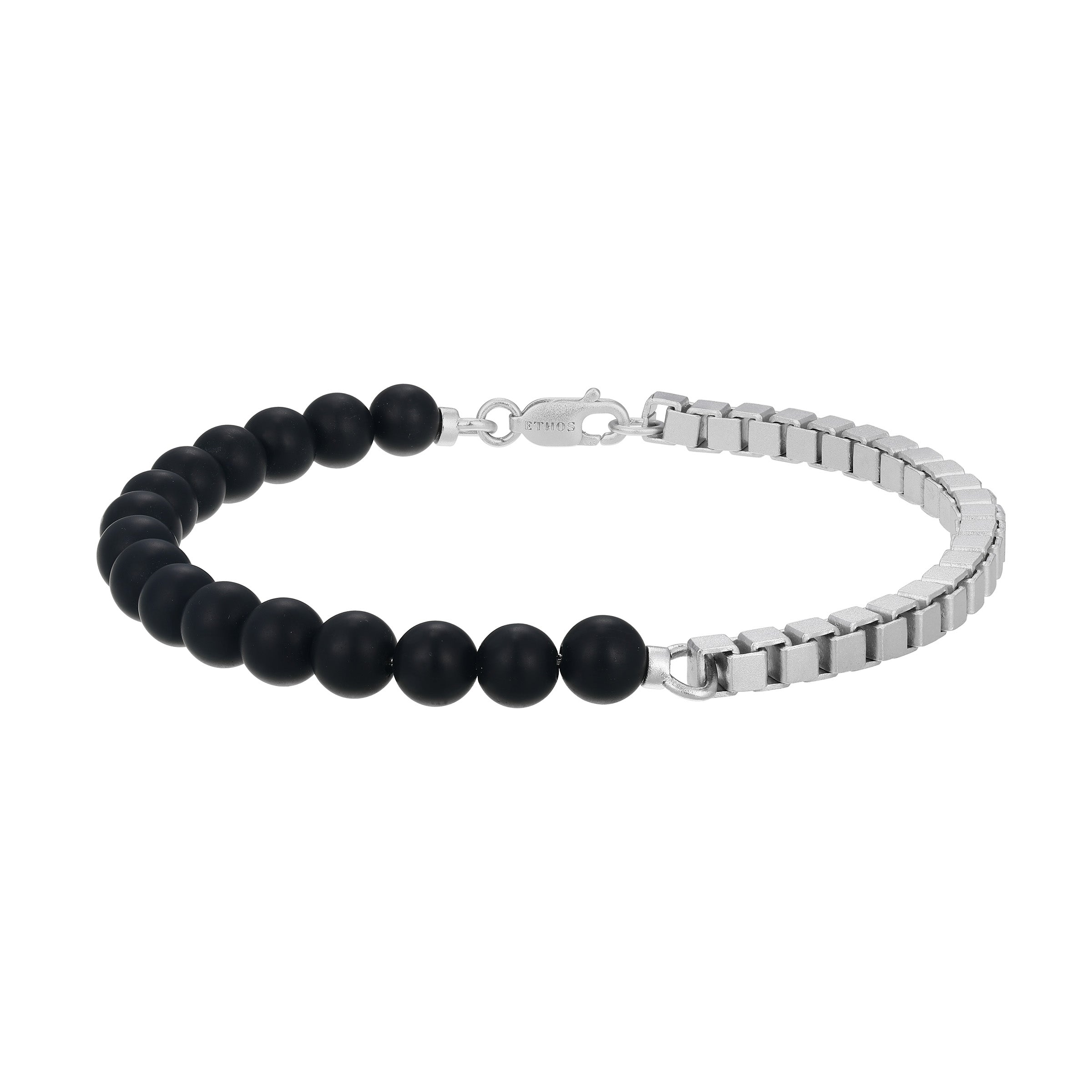 UB0113 - Eclipse Black Onyx & Box Chain Bracelet