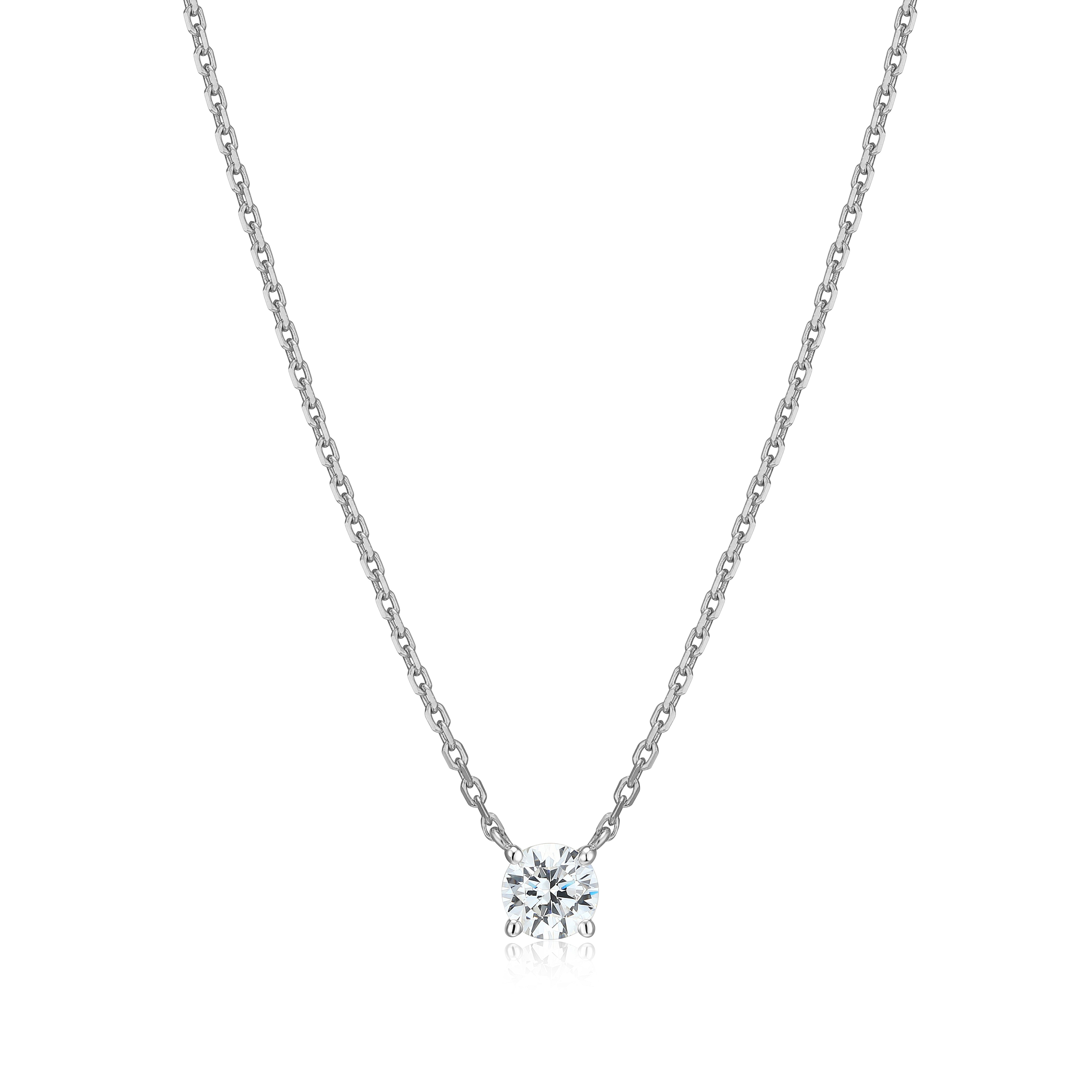 MN0116W - Essentials Medium Solitaire Lab-Created Diamond Necklace