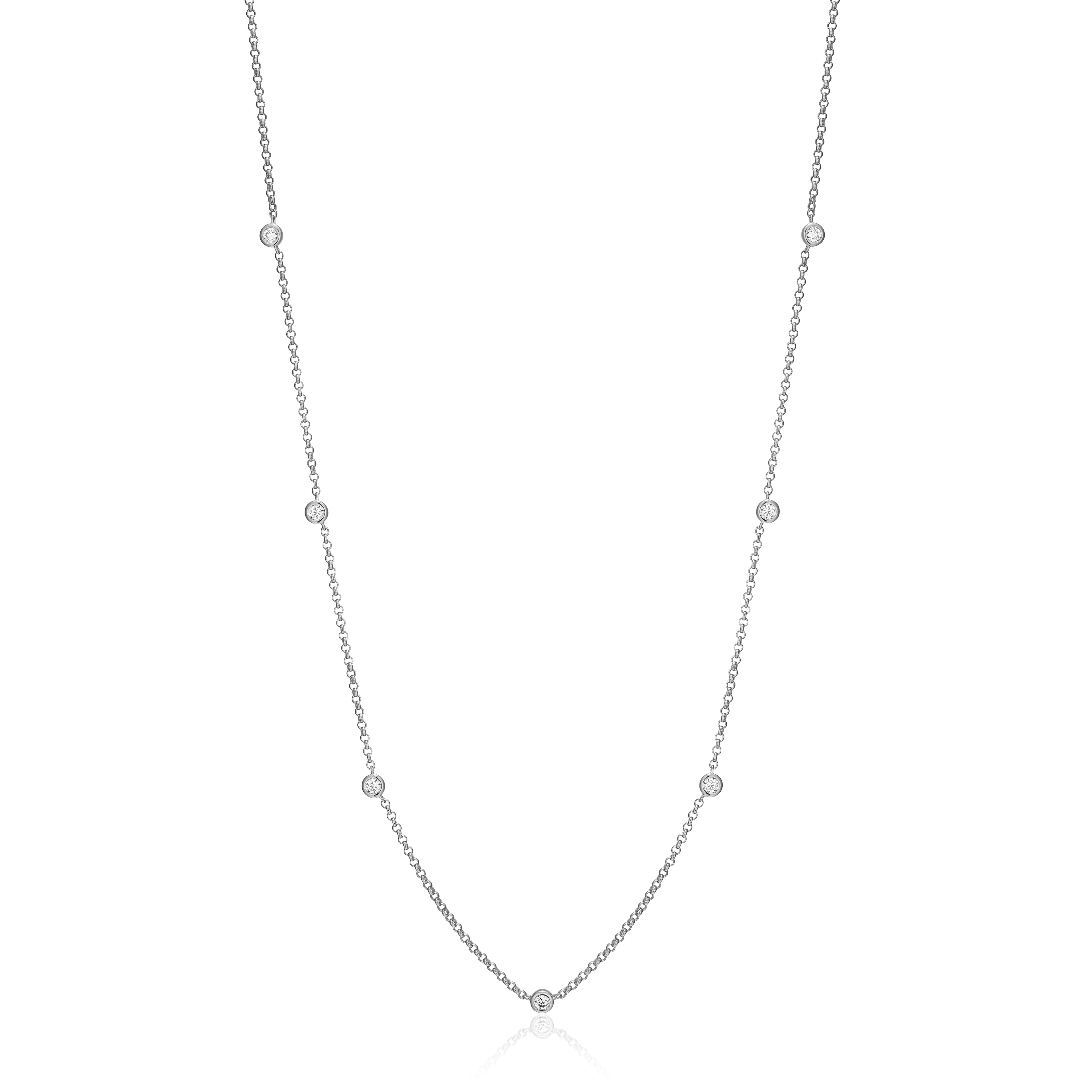 MN0111W - Essentials Small Station Lab-Created Diamond Necklace