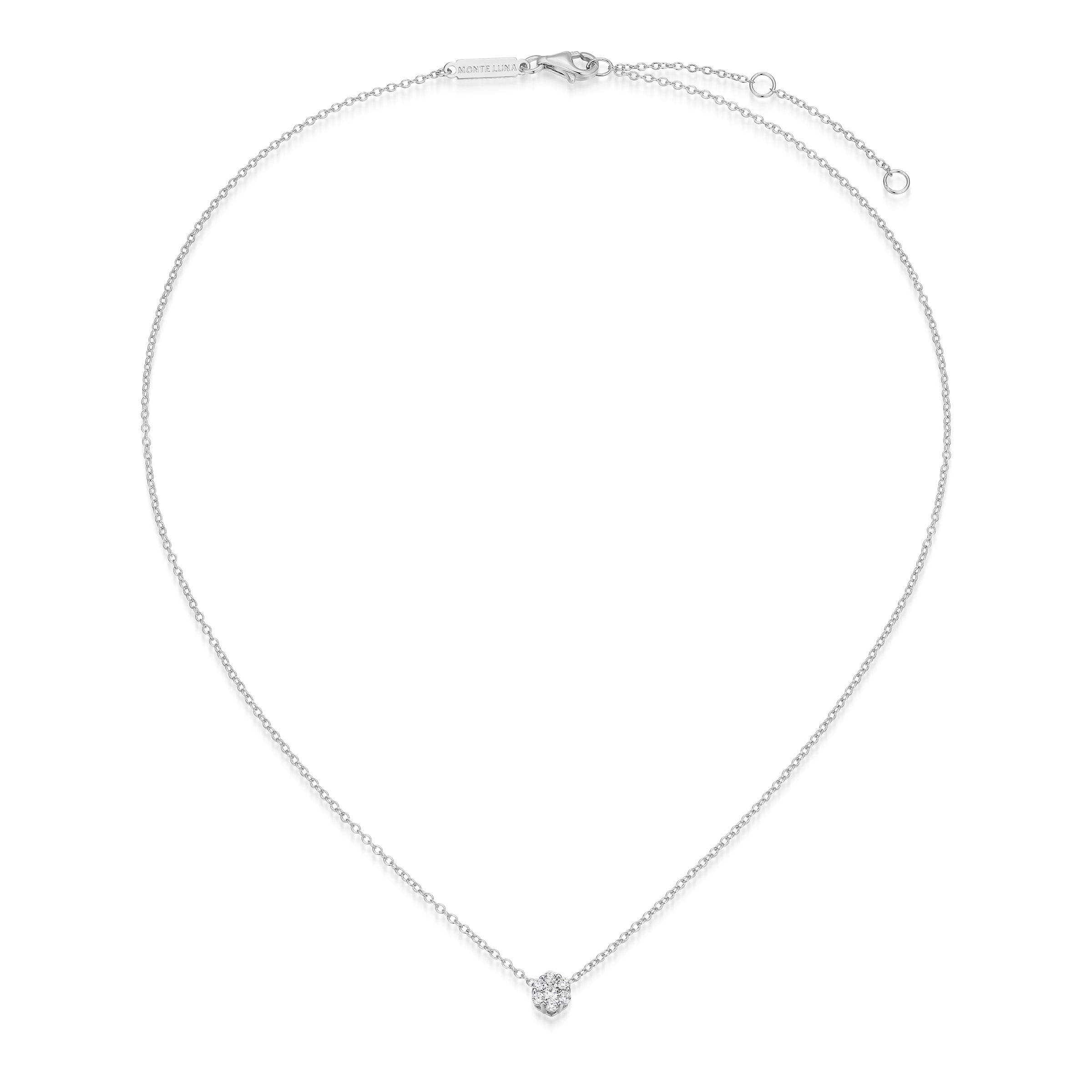 BN0278W - Cluster Lab-Created Diamond Pendant Necklace