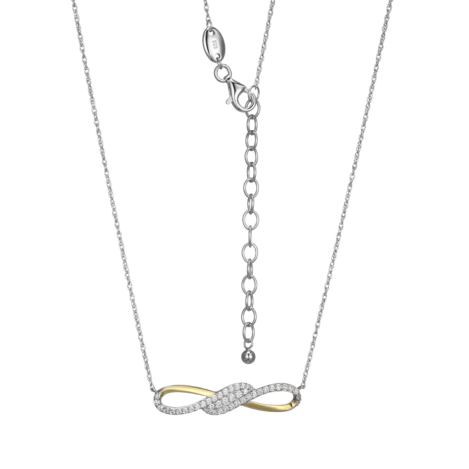 This Necklace From Charles Garnier's Serena Collection Combines Timeless Elegance With Modern Design, Featuring Sterling Silver With Rhodium And Yellow Gold Finish. Embellished With Sparkling Cubic Zirconia, It Shines With Sophistication.