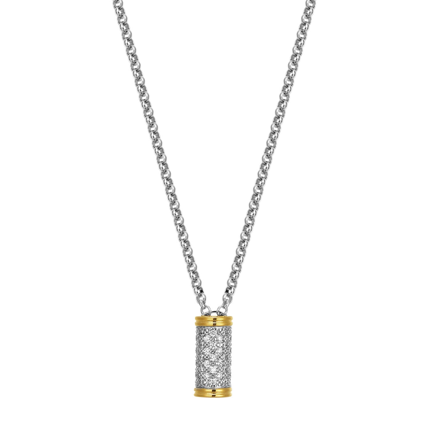 This Aurora Necklace Features A Suspended Cylinder Pendant With Cubic Zirconia. A Graceful Highlight That Complements Everything From Cozy Knits To Haute Couture. Wear As A Matching Set With The Bracelet And Earrings From The Same Collection.