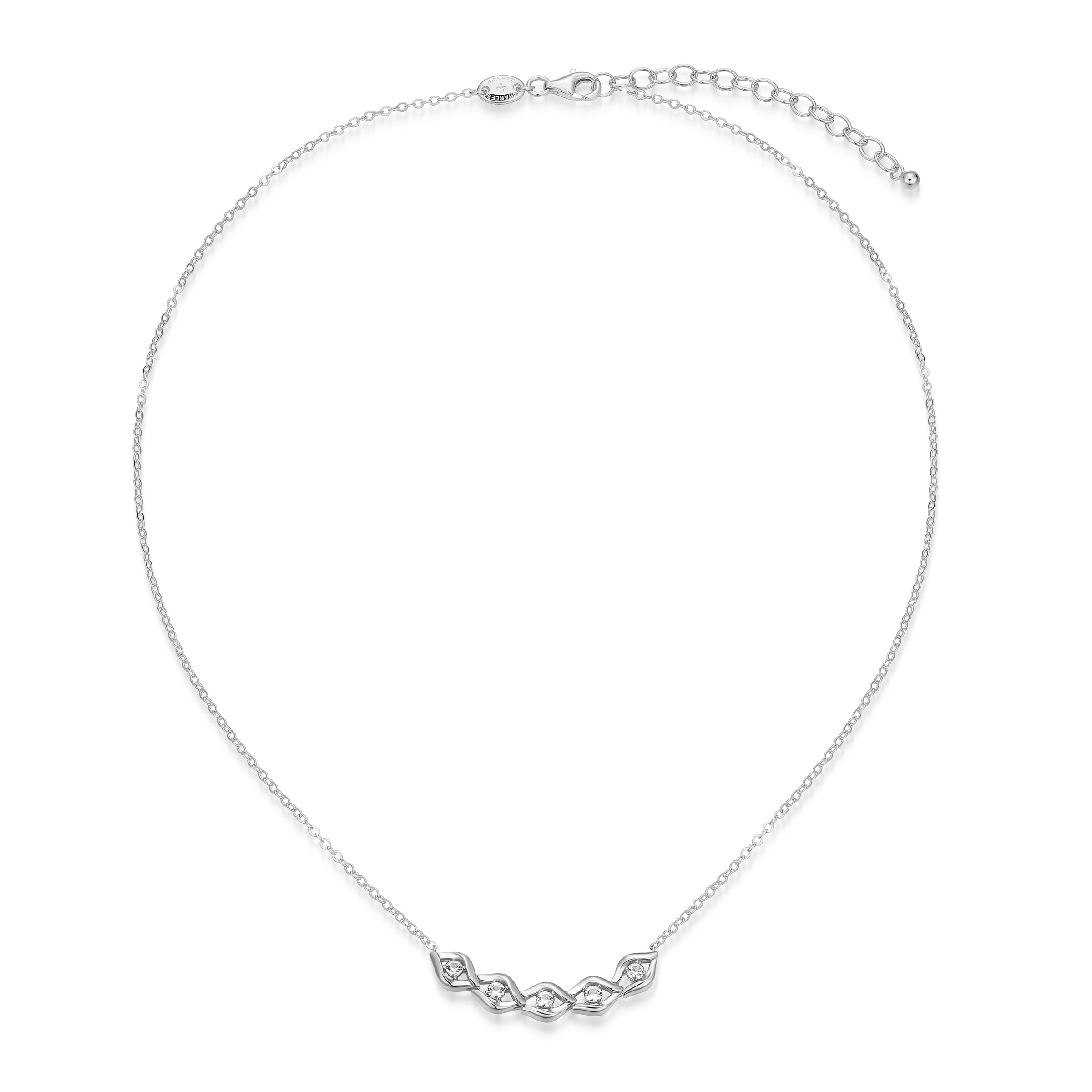 CN0189 - Intertwined Created White Sapphire Necklace