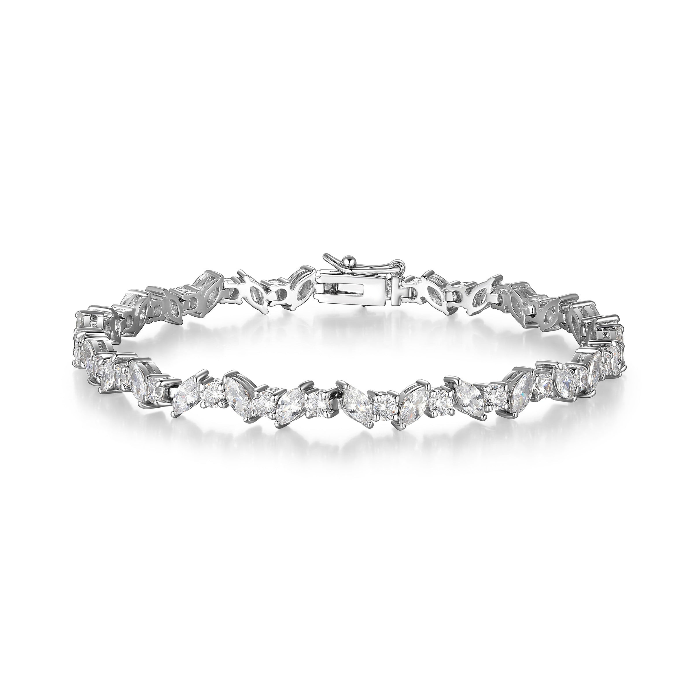 Diamondlite Cz 5X2.5Mm Marquise Tennis Bracelet In Sterling Silver. 7.25".