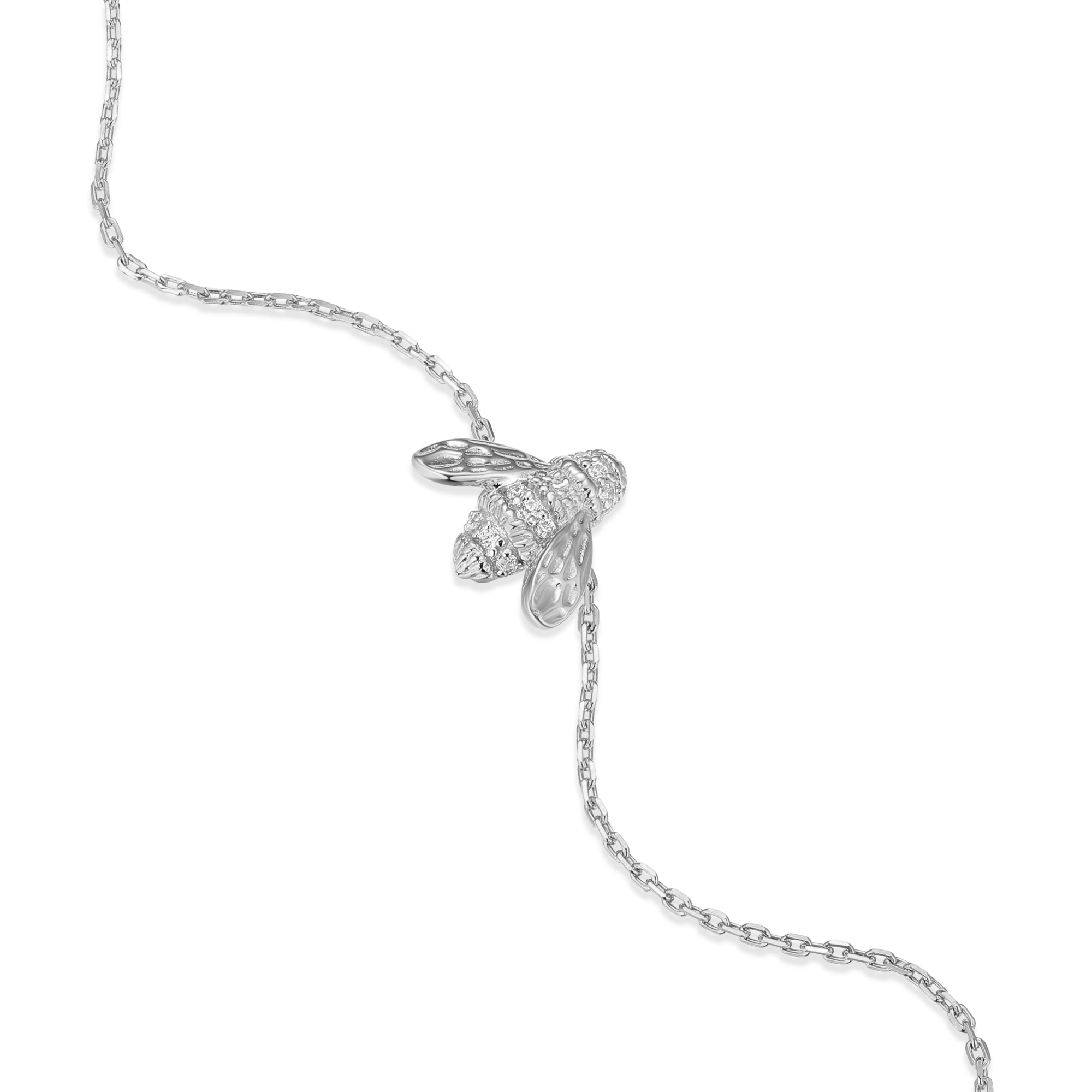 BB0034W - Honey Bee Bolo Bracelet in Rhodium-Plated Sterling Silver