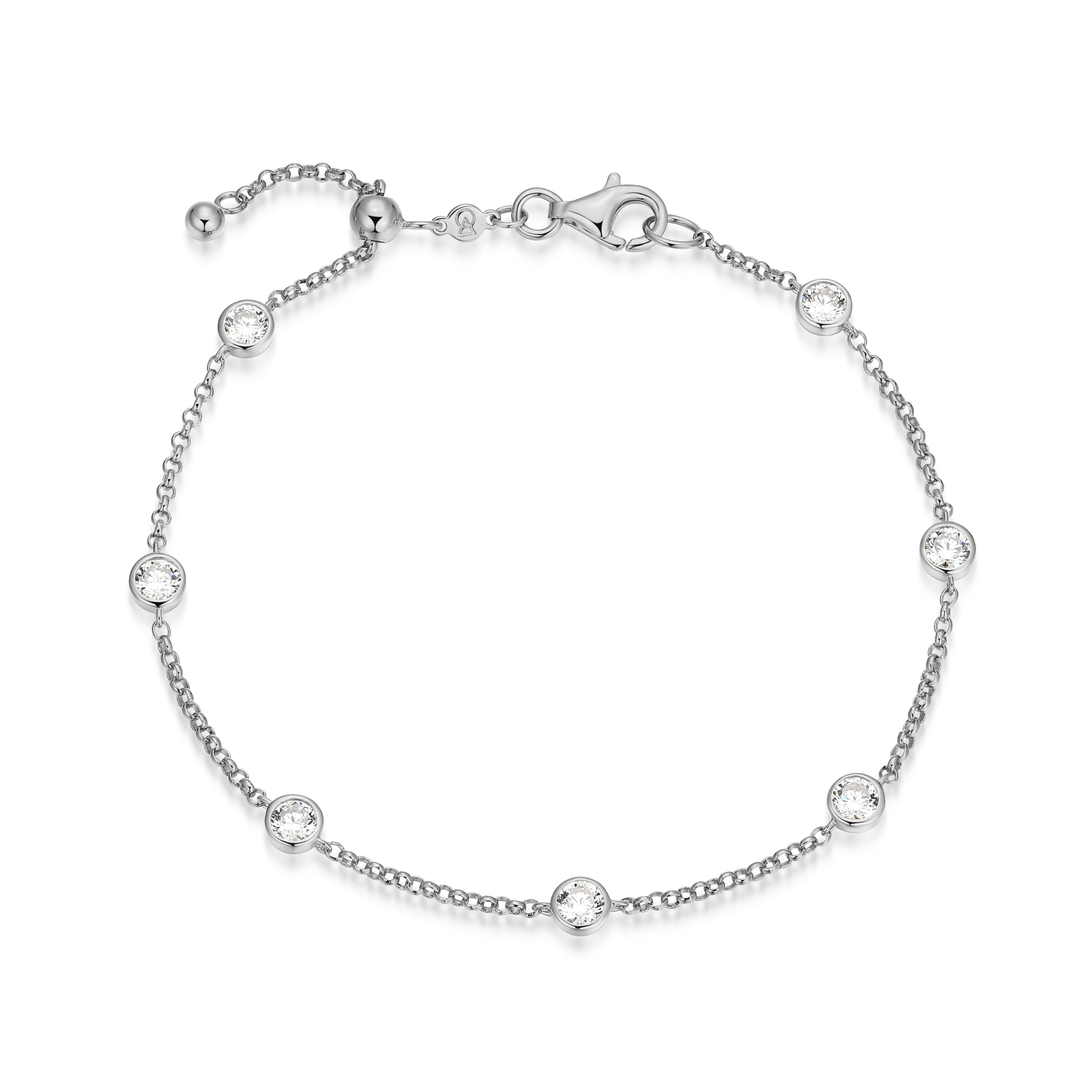 MB0112W - Essentials Medium Station Lab-Created Diamond Bracelet