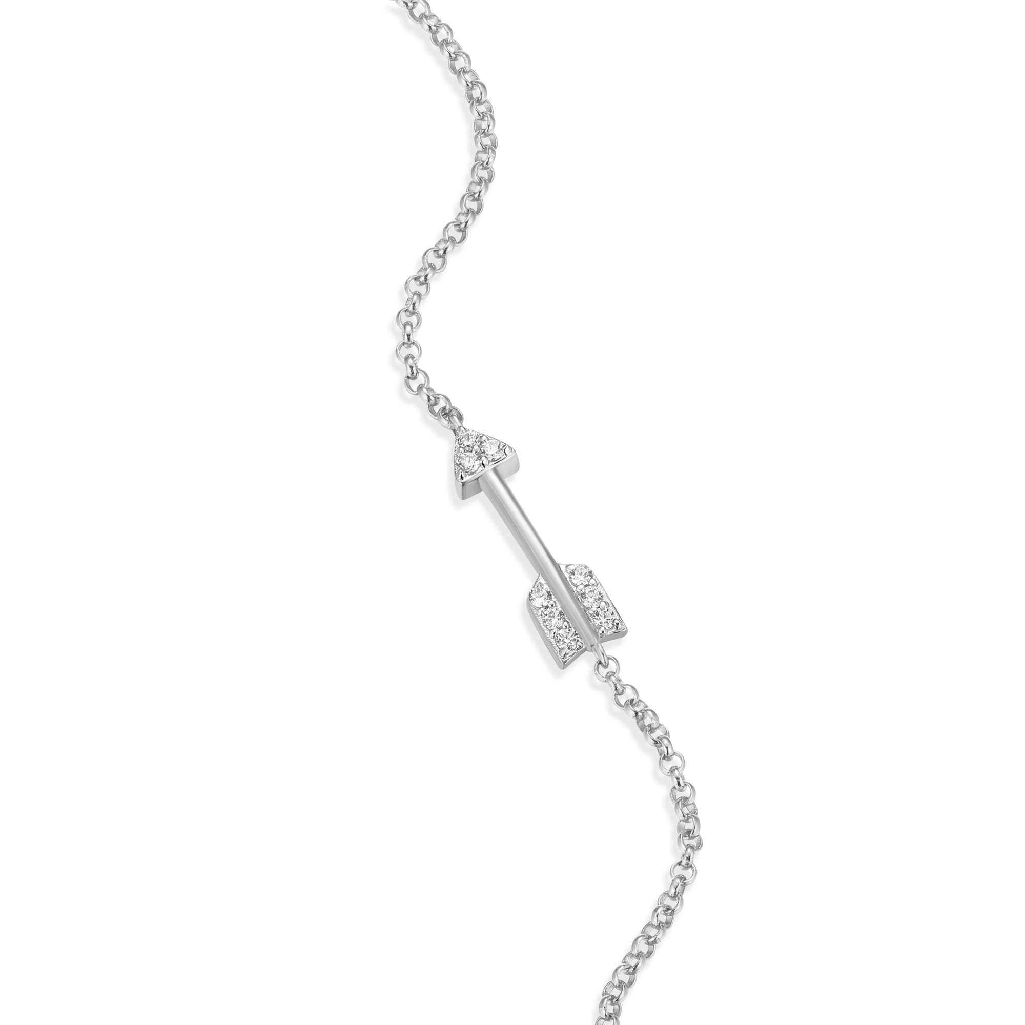 BB0048W - Arrow Bolo Bracelet in Rhodium-Plated Sterling Silver
