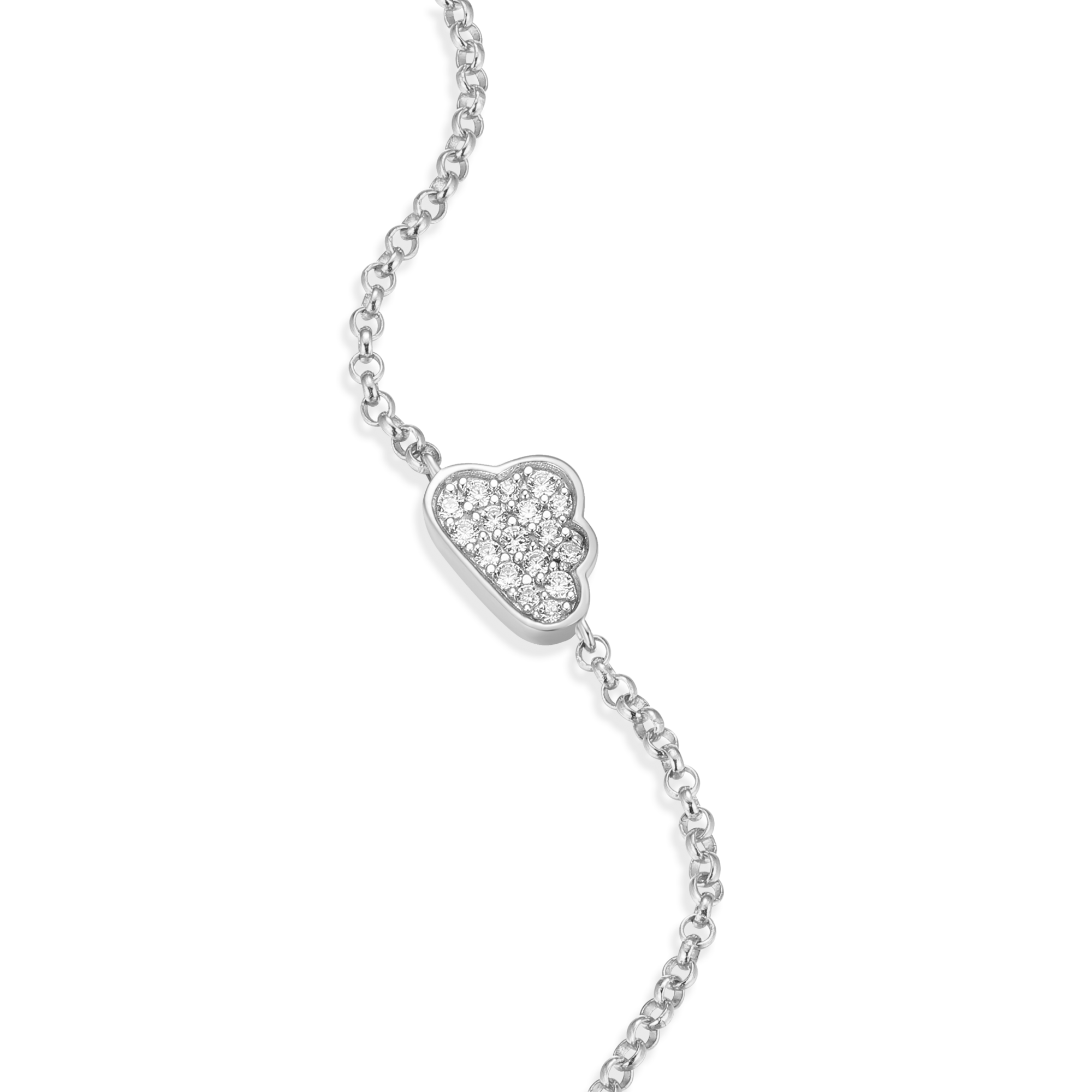 BB0045W - Silver Lining Cloud Bolo Bracelet in Rhodium-Plated Sterling Silver
