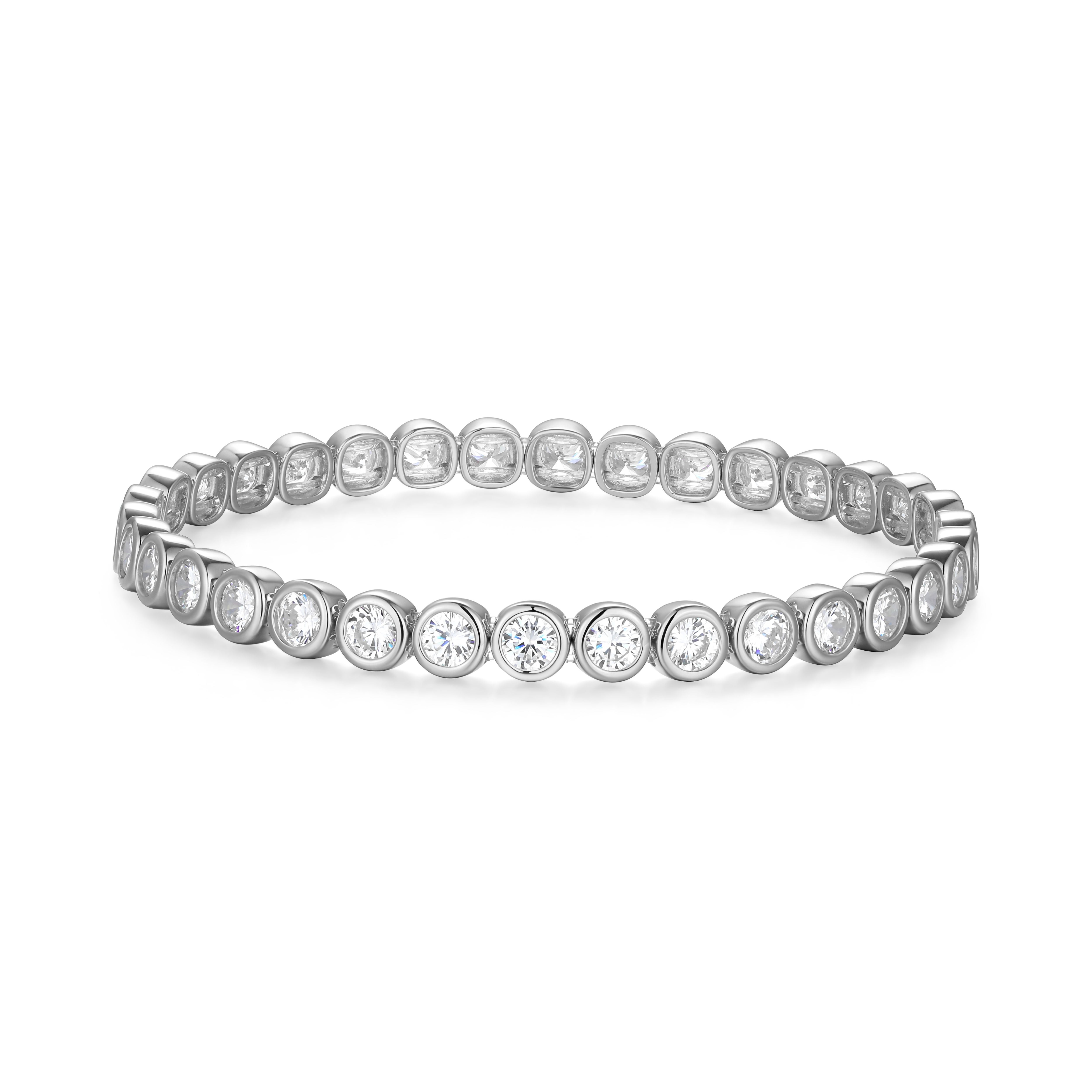 RB0195WL - 7.0 Inch Bezel Set Stretch Bracelet