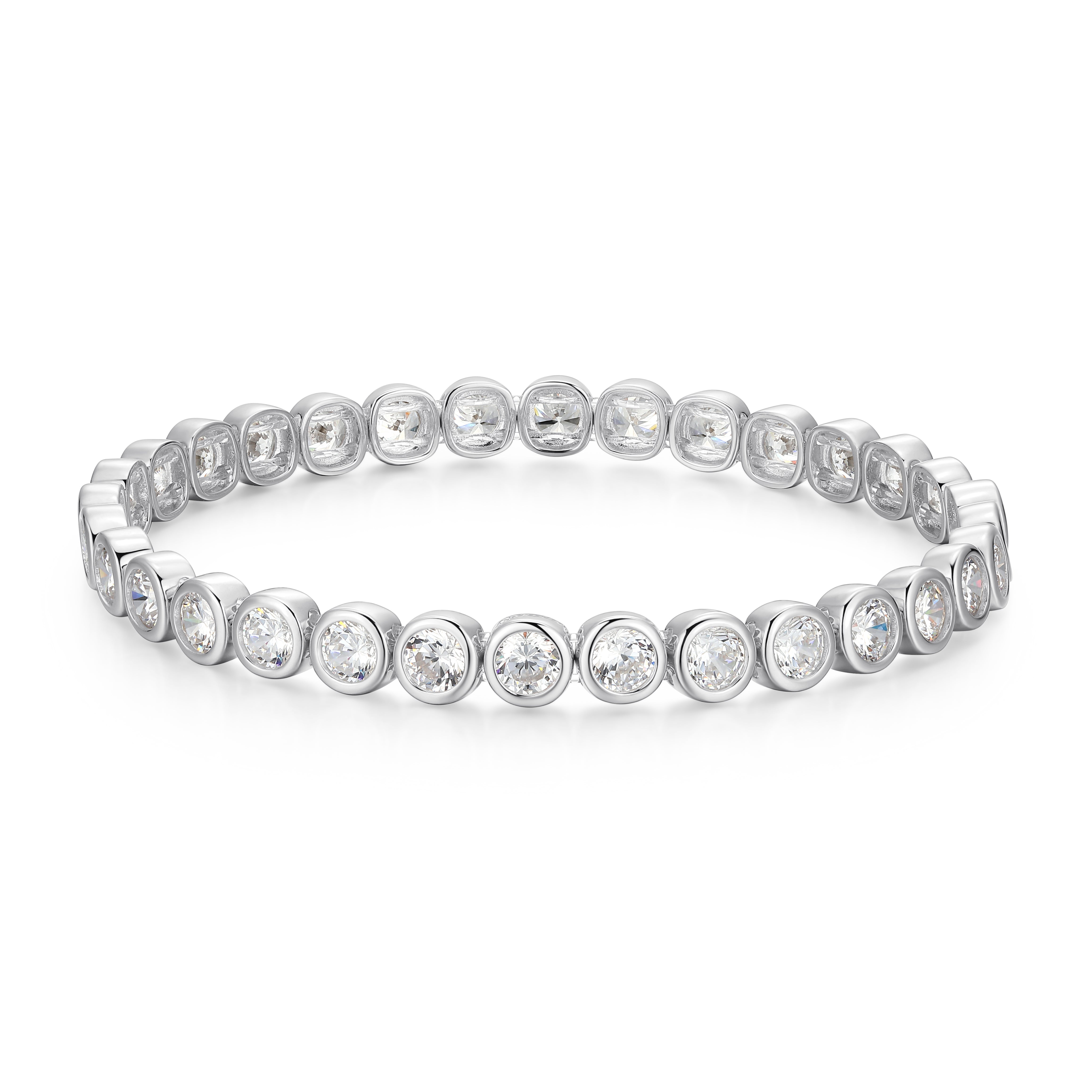 RB0195WS - 6.5 Inch Bezel Set Stretch Bracelet