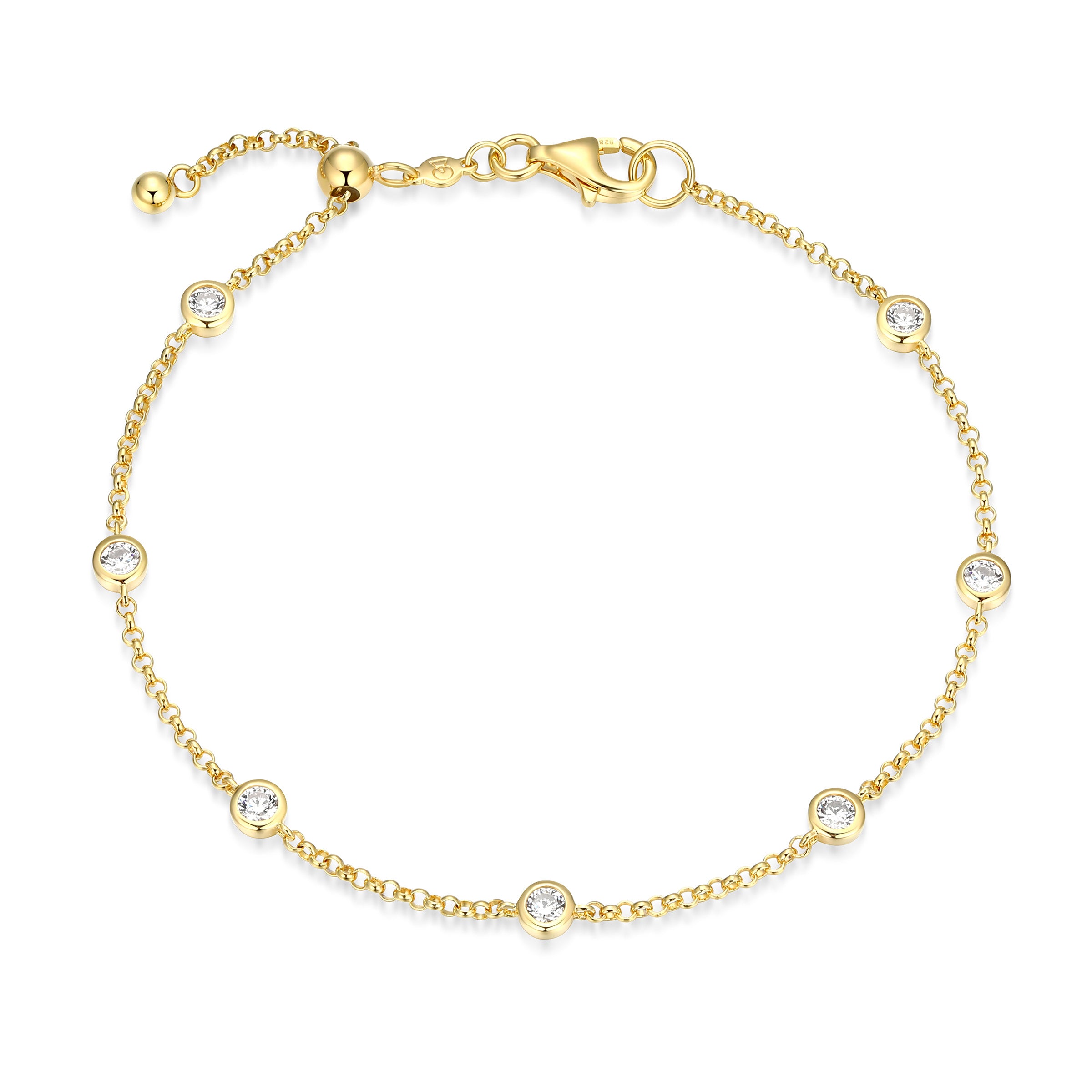 MB0111W - Essentials Small Station Lab-Created Diamond Bracelet