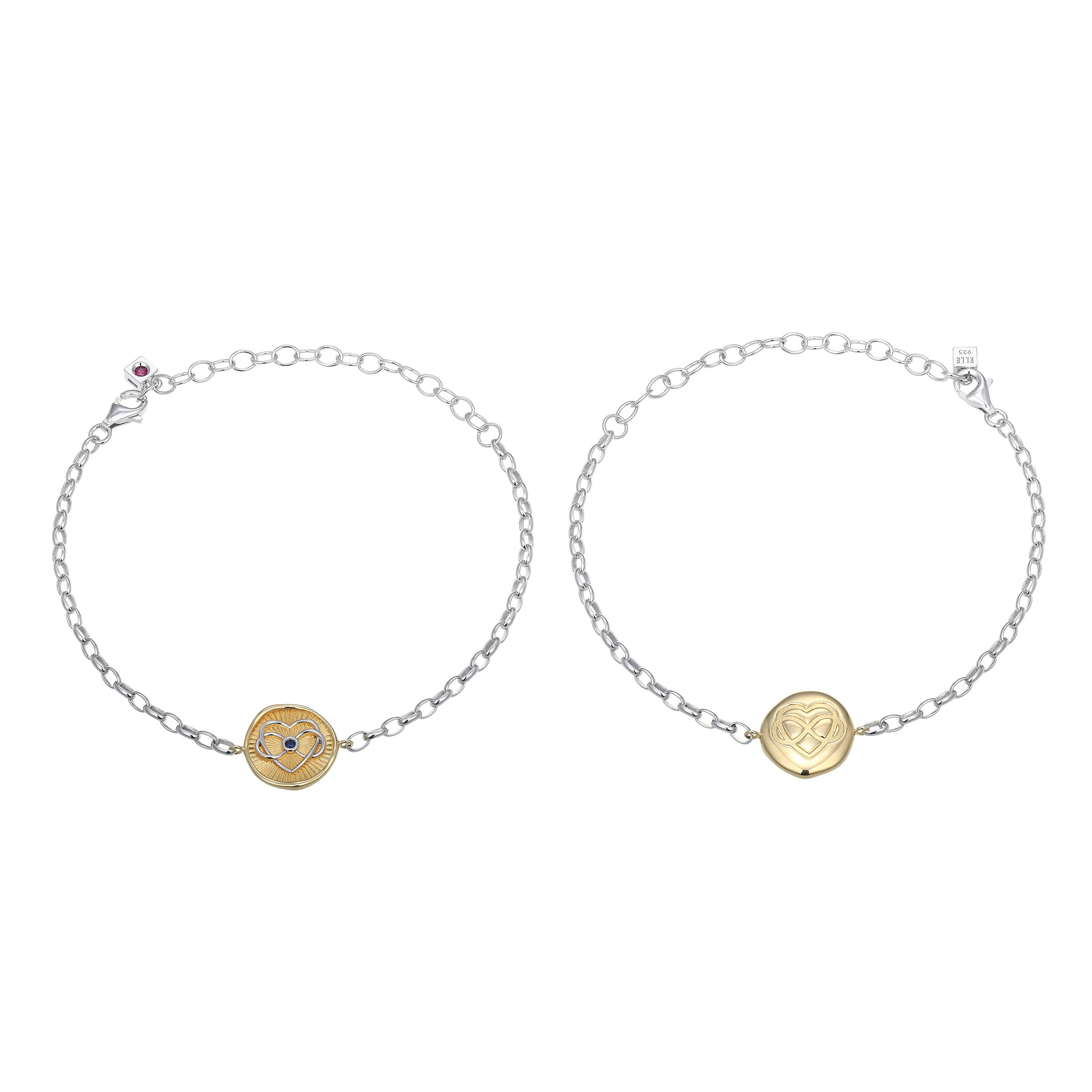 LB0264 - Bohemian Heart Lab-Created Sapphire Reversible Bracelet