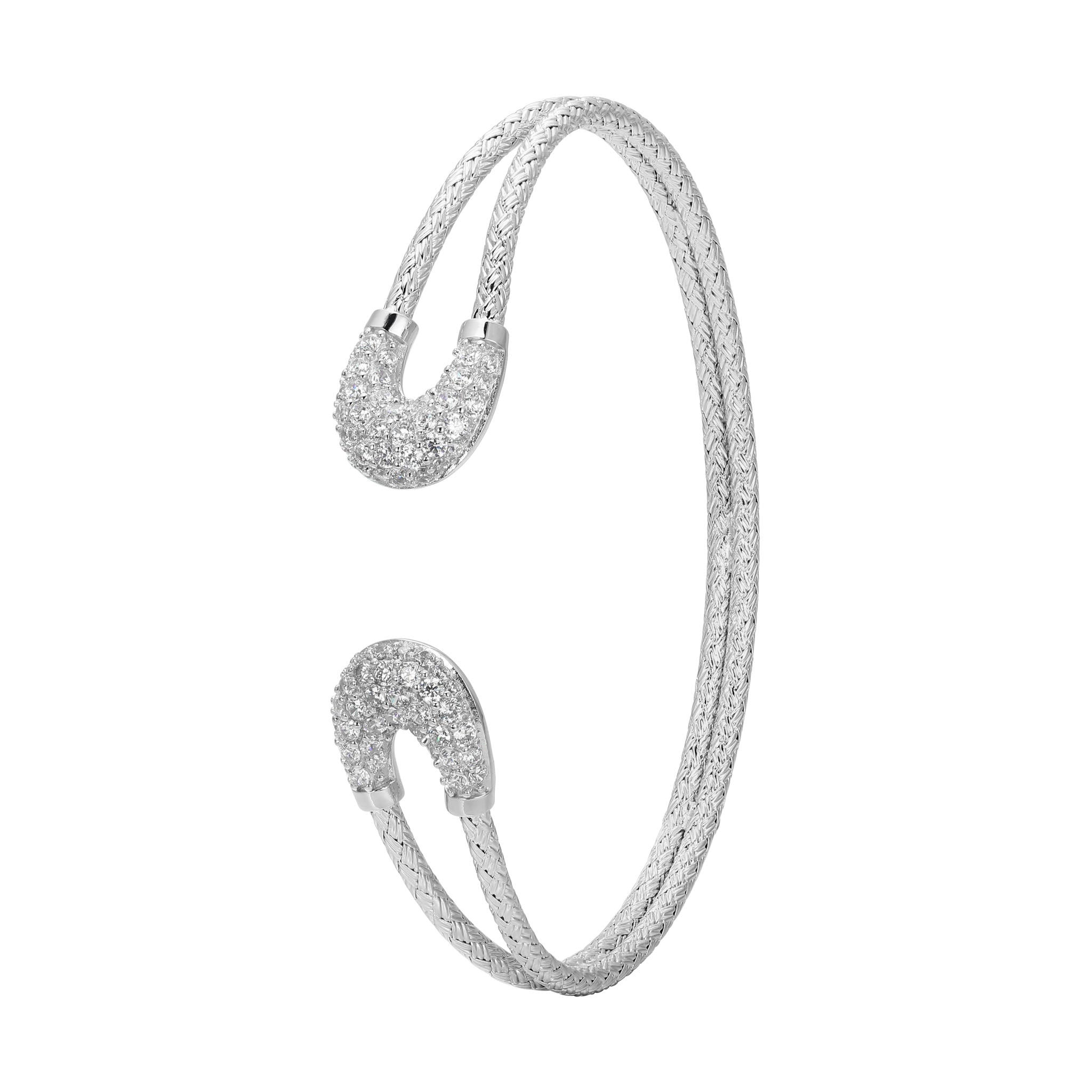 This Cuff Bracelet From Charles Garnier's Serena Collection Showcases Modern Elegance With Its Sleek Sterling Silver And Rhodium Finish. Embellished With Sparkling Cubic Zirconia, This 6.75â€ Cuff Captures The Light Beautifully.