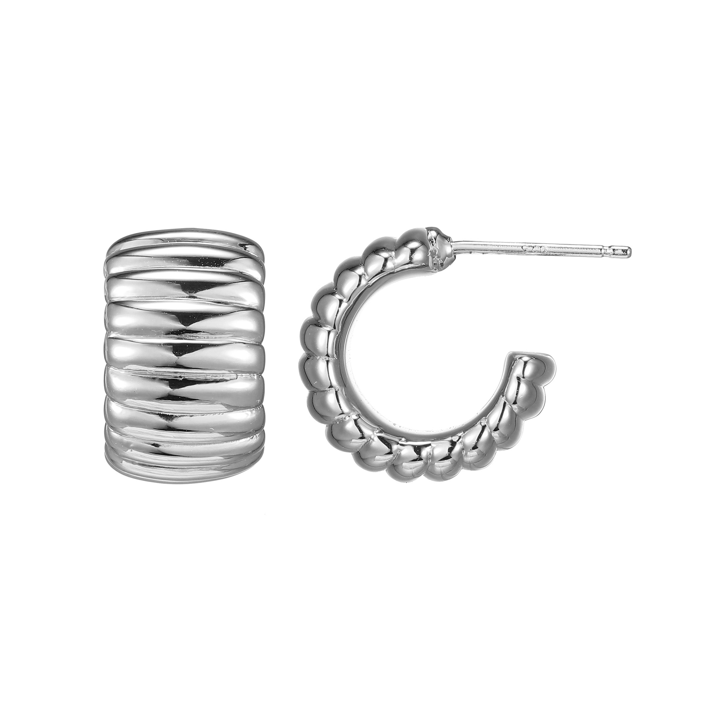 Ss Rhod Pltd Ear No Stone Post