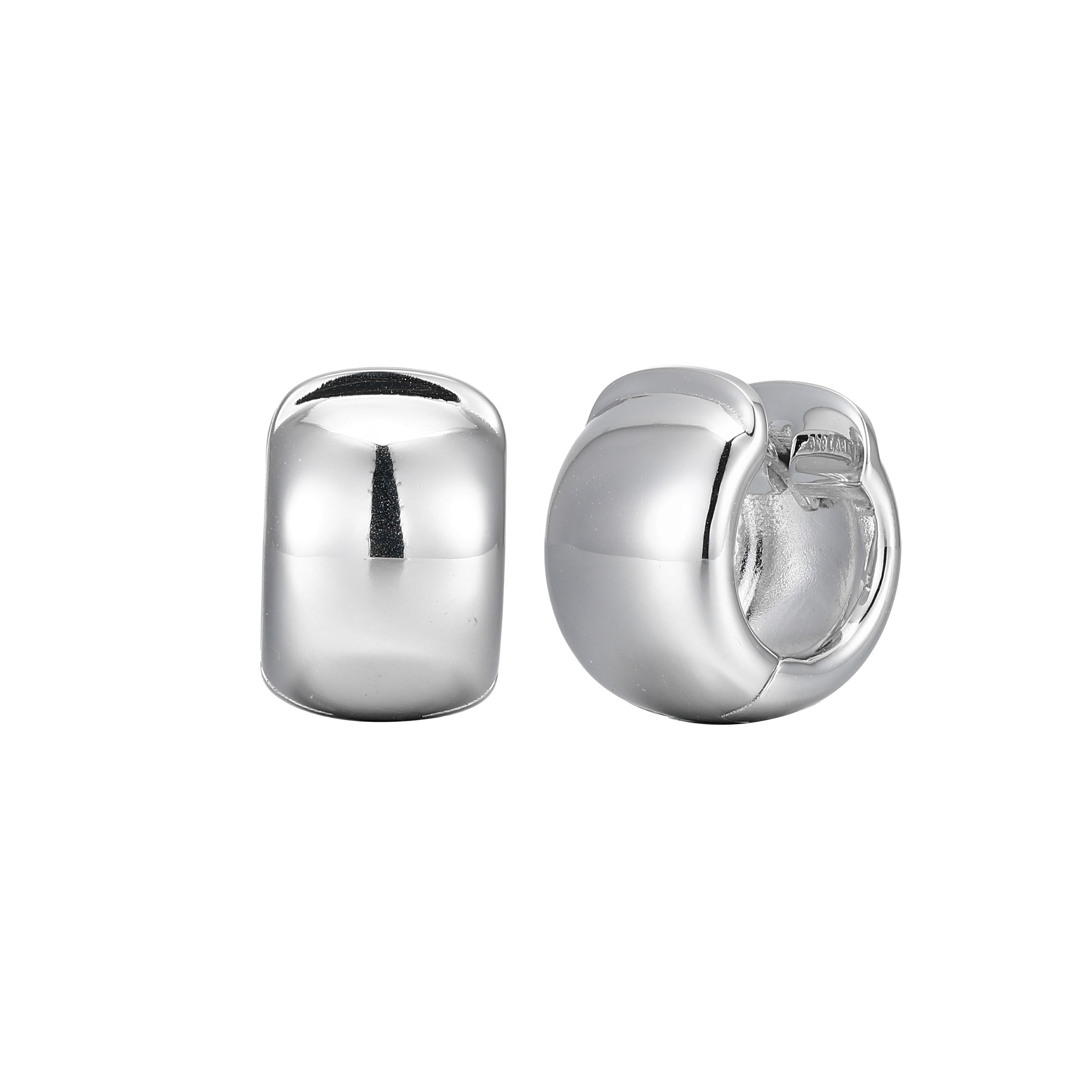 Ss Rhod Pltd 12Mm Hoop Earrings