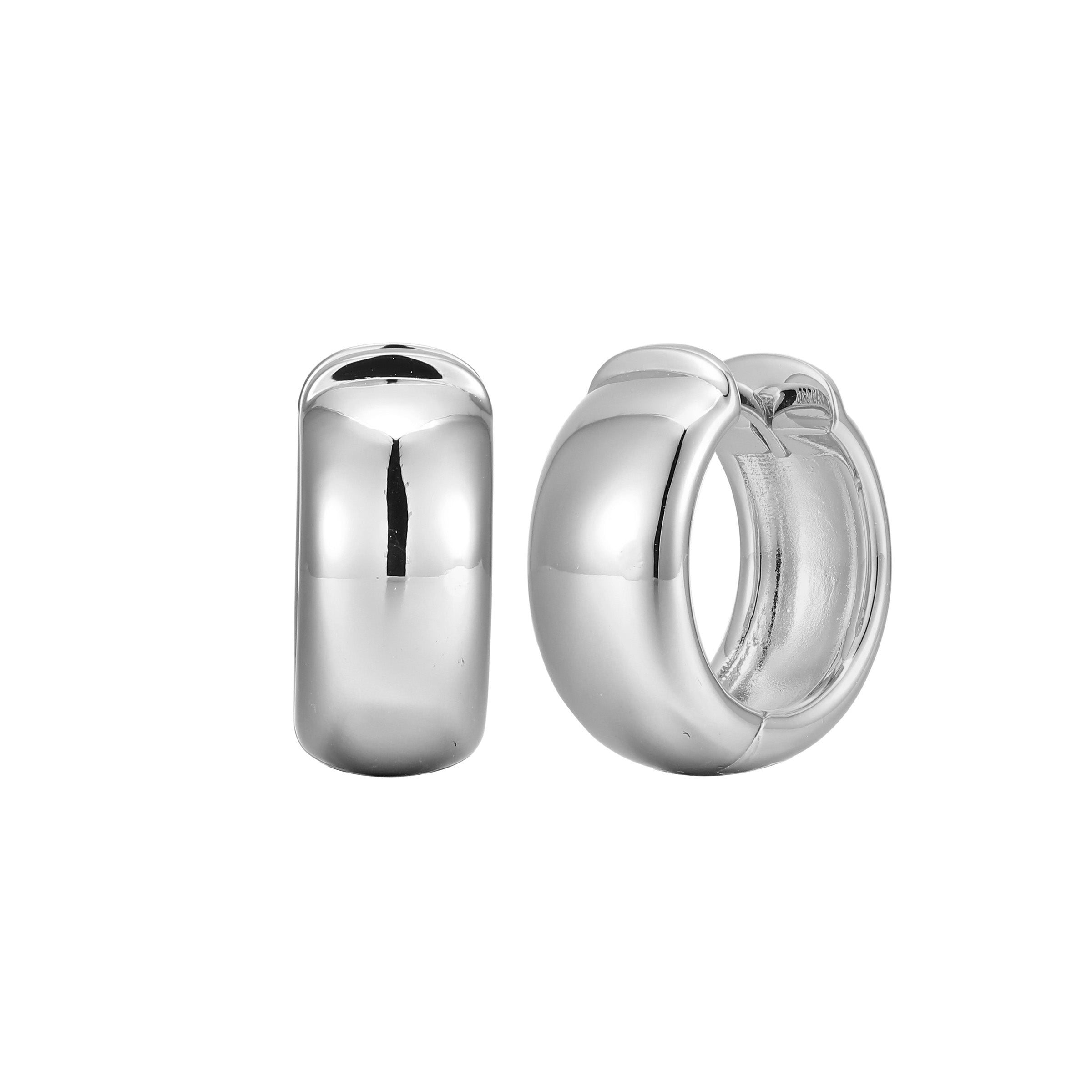 Ss Rhod Pltd 16Mm Hoop Earrings