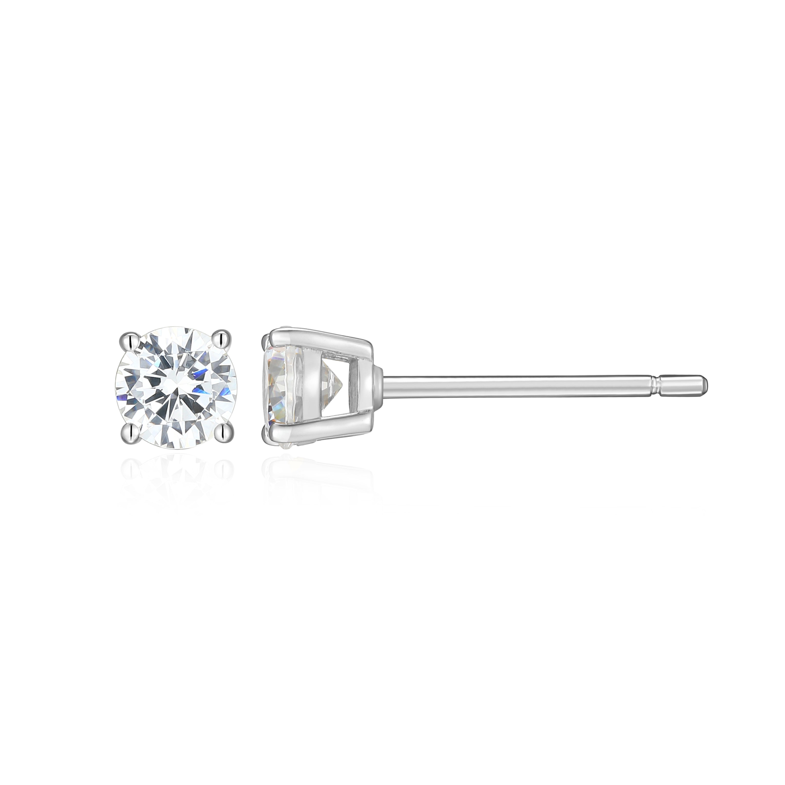 ME0113W - Essentials Small Lab-Created Diamond Stud Earrings
