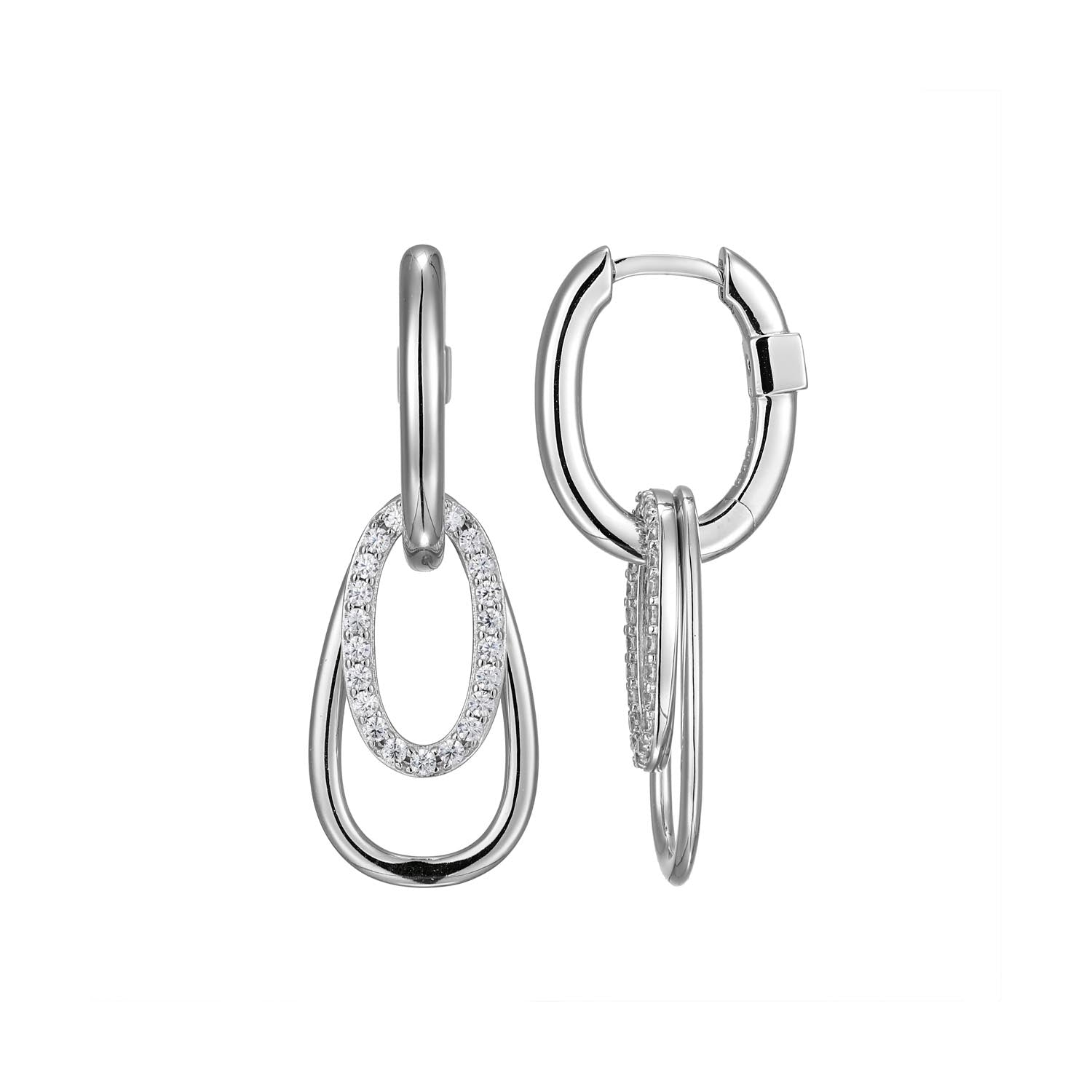 Sterling Silver "Circadia" Rhodium Plated Drop Earring
