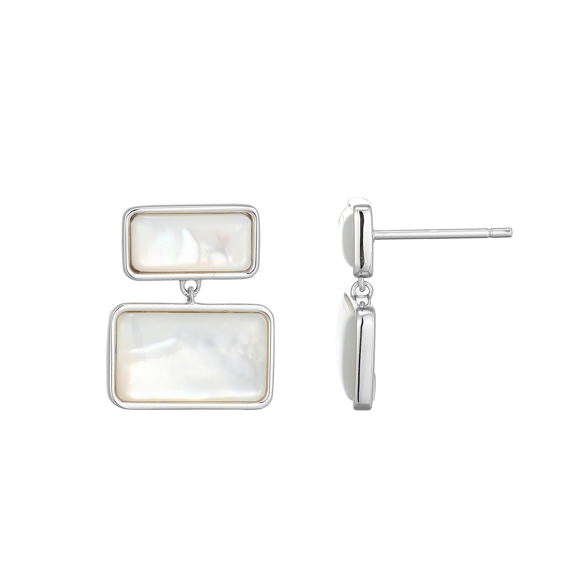 LE0237 - Vera Tiered Mother-of-Pearl Earrings